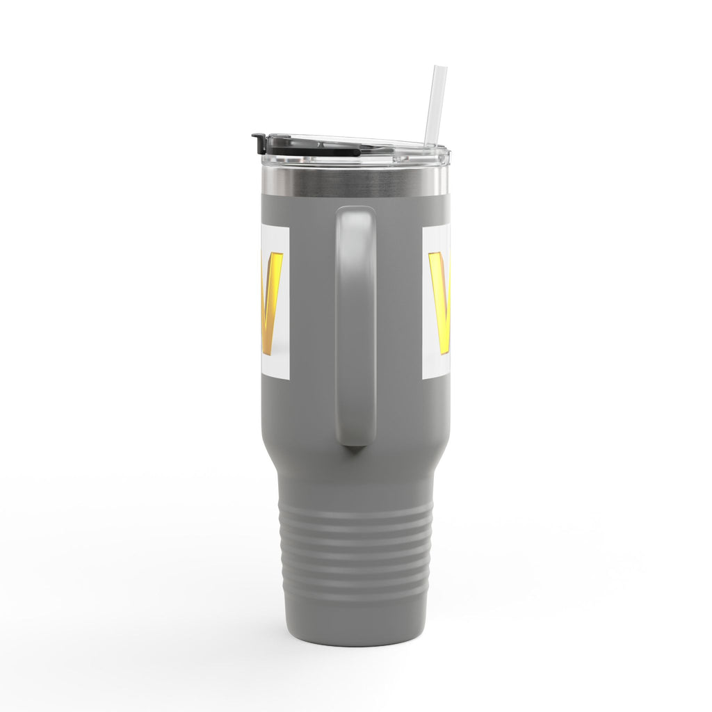 Gold 3D Letter W insulated travel mug 40oz | Monogram Initial Tumbler