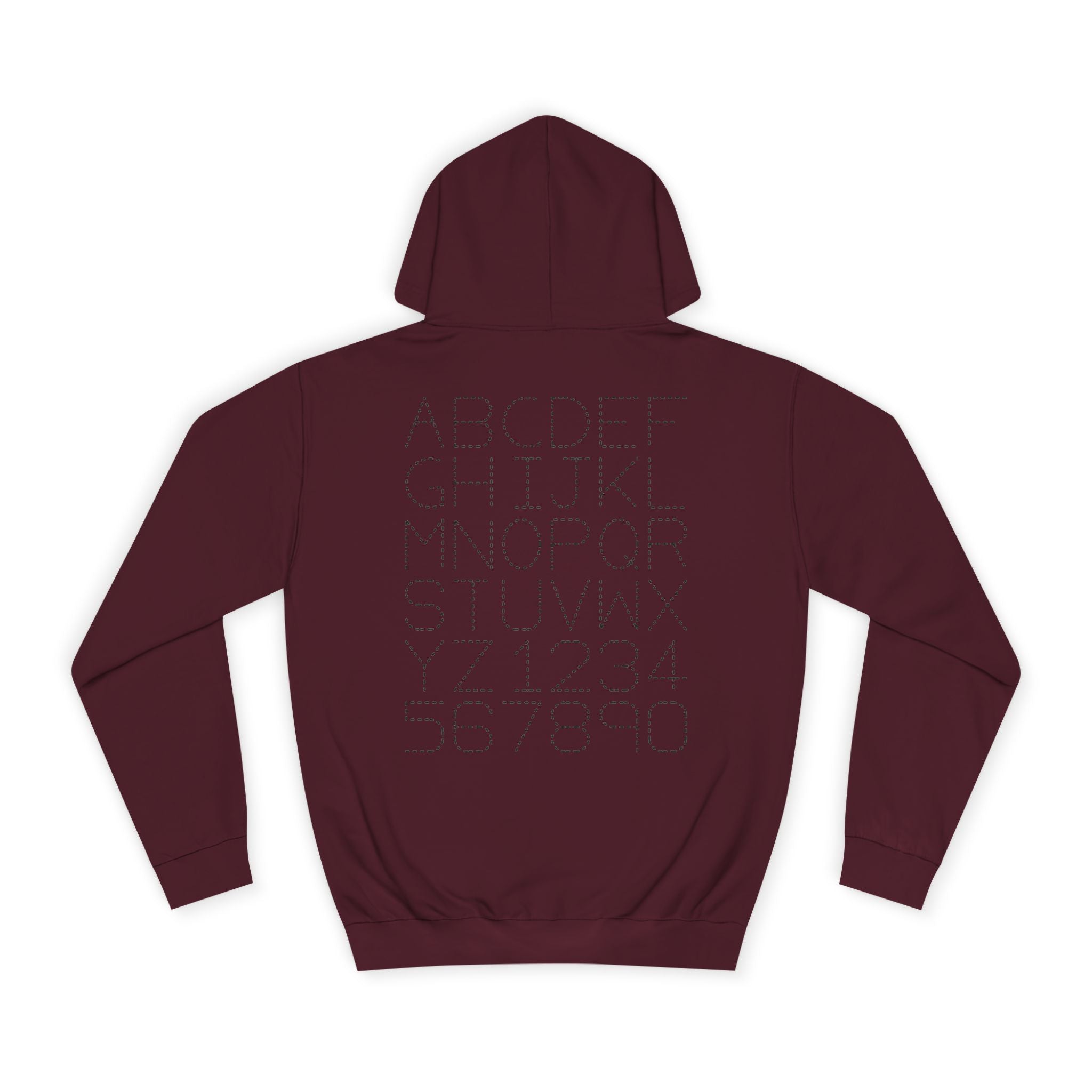 College Dotted Alphabet Hoodie | Campus Sweatshirt, Collegiate Style