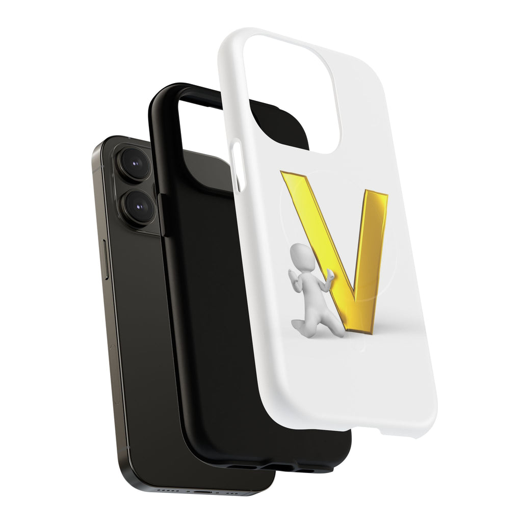 Gold Letter V Monogram Phone Case | Tough Magnetic Case