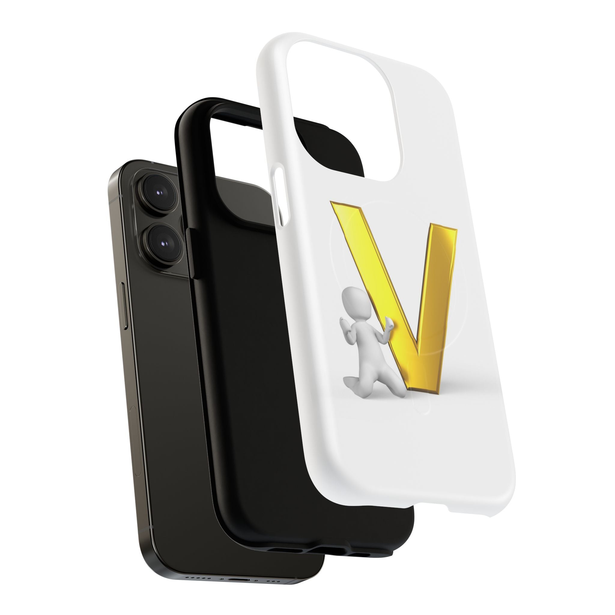 Gold Letter V Monogram Phone Case | Tough Magnetic Case