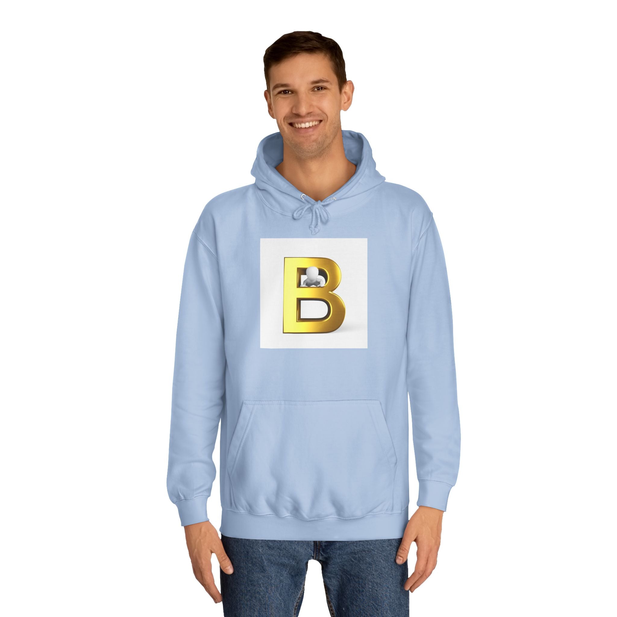 Gold Letter B Hoodie | Monogram Initial Sweatshirt