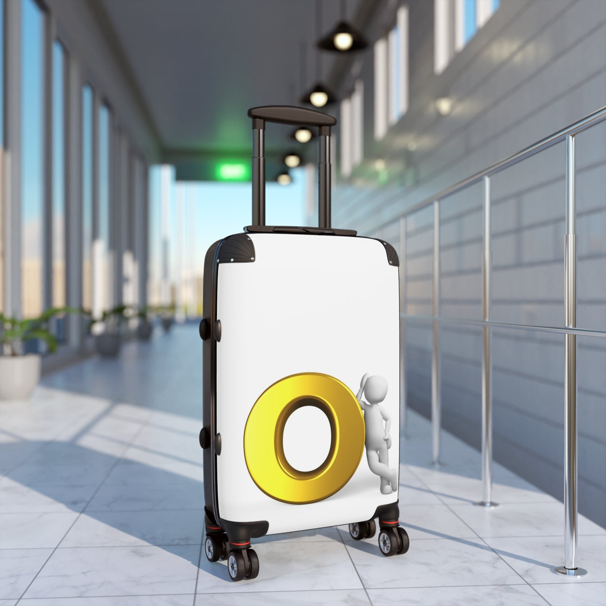 Gold Letter O Leaning Character suitcase | Luggage Cover, Travel Accessory