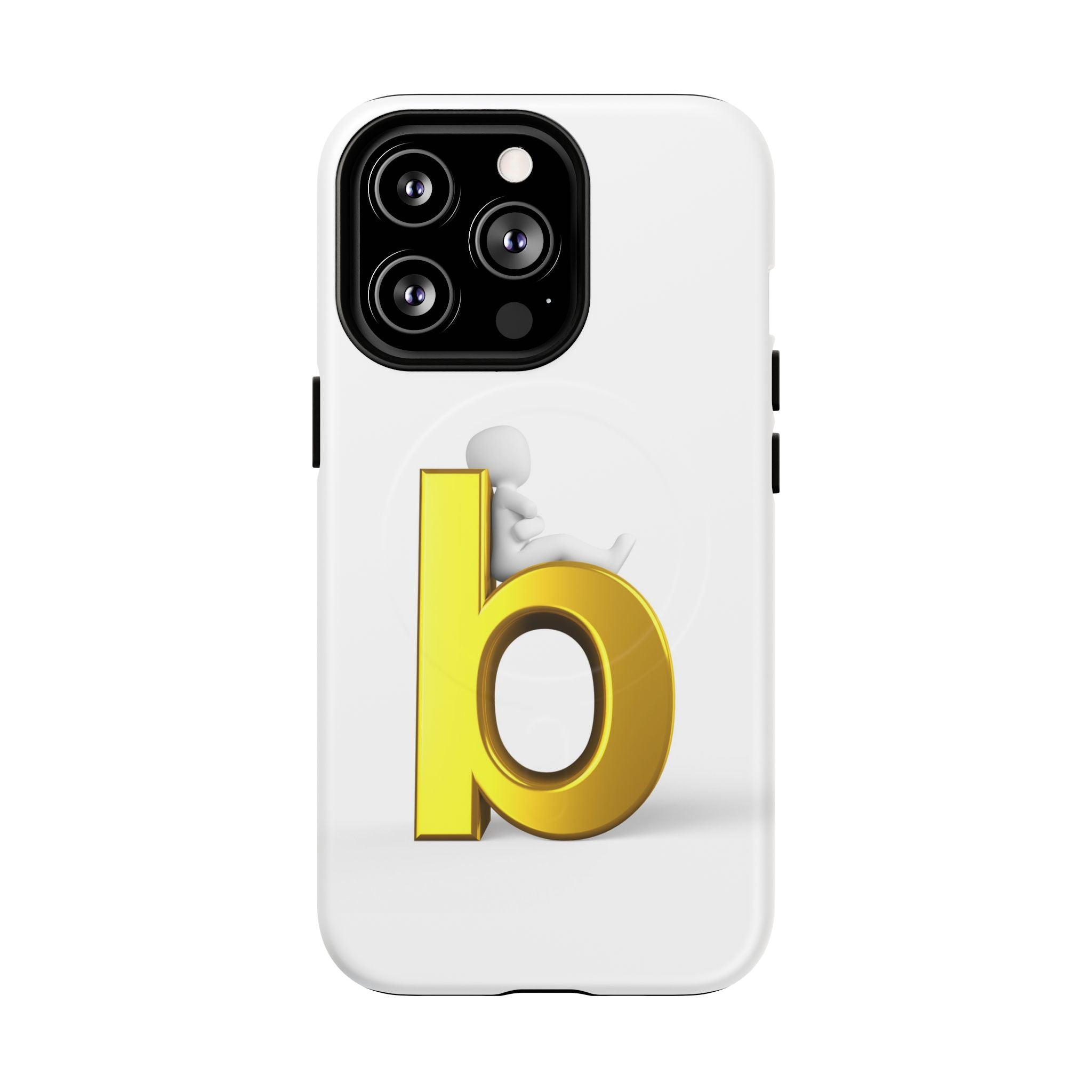 Coque de téléphone Lettre B dorée | Coque magnétique robuste
