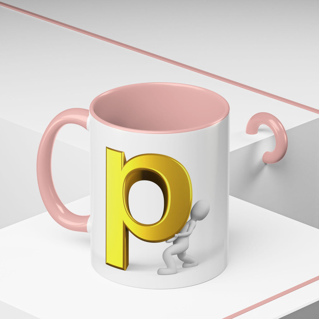 Tasse à café 3D lettre P | Tasse à anse colorée 325 ml ou 443 ml