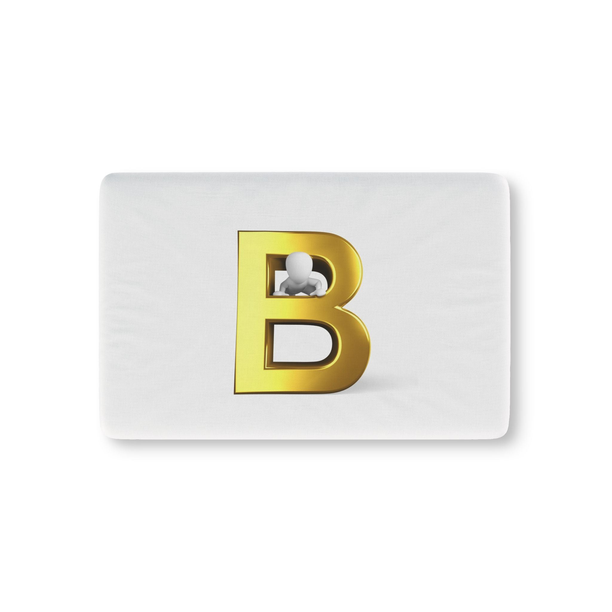 Gold Letter B with Baby Figurine Baby Fitted Crib Sheet