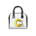 3D Letter C Monogram Handbag | Initial C Purse, White and Gold Lettering