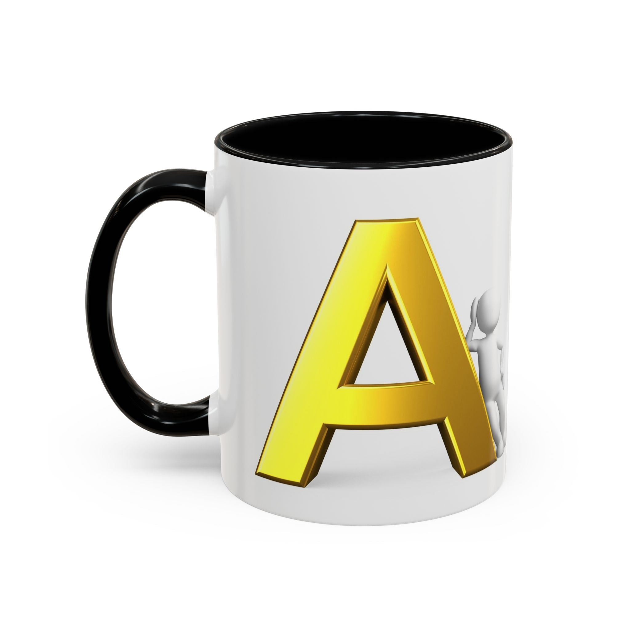 Gold Buchstabe A Tasse mit Initialen | Monogramm Buchstabe A Tasse