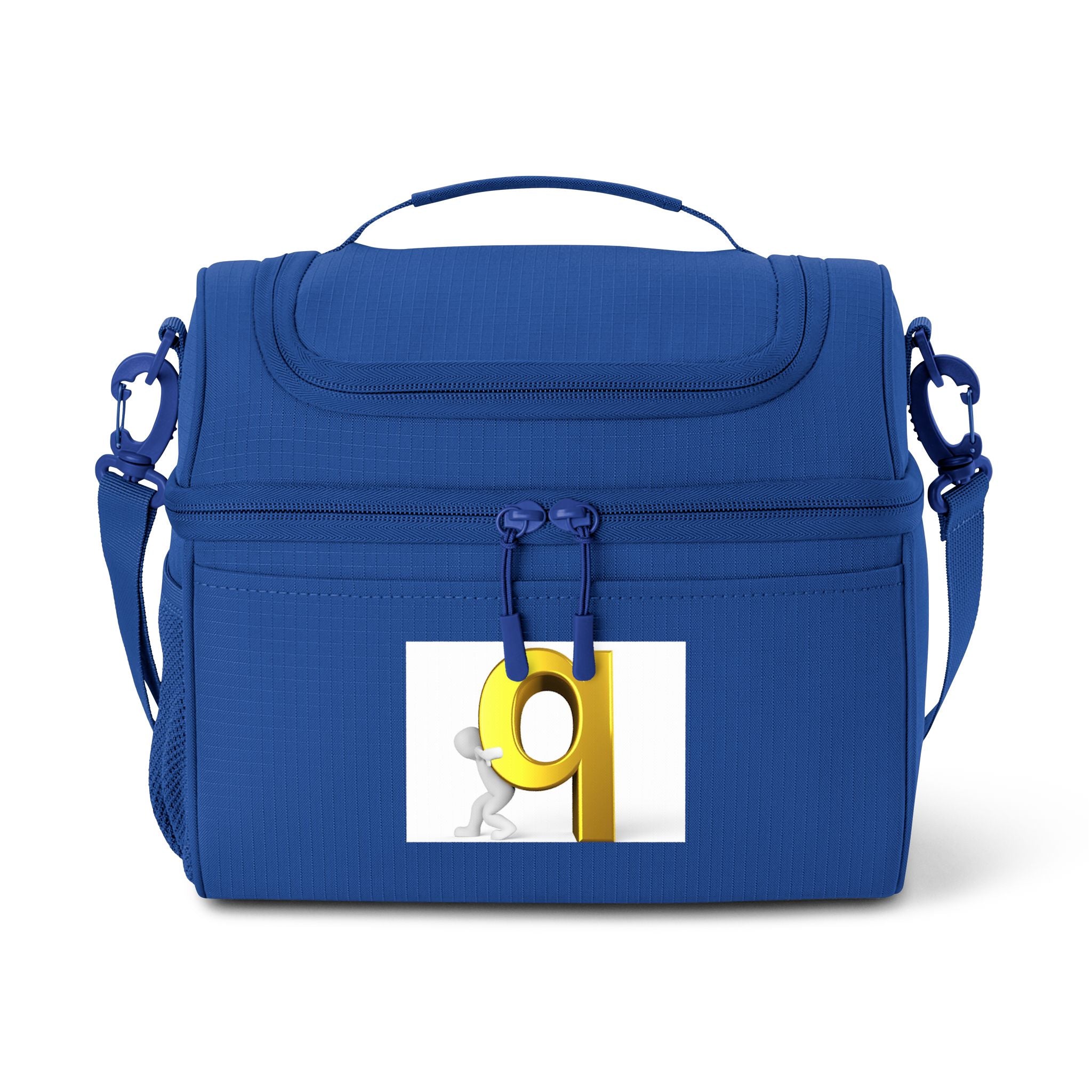 Gold Letter Q monogram Cooler Bag | Initial Q insulated lunch tote