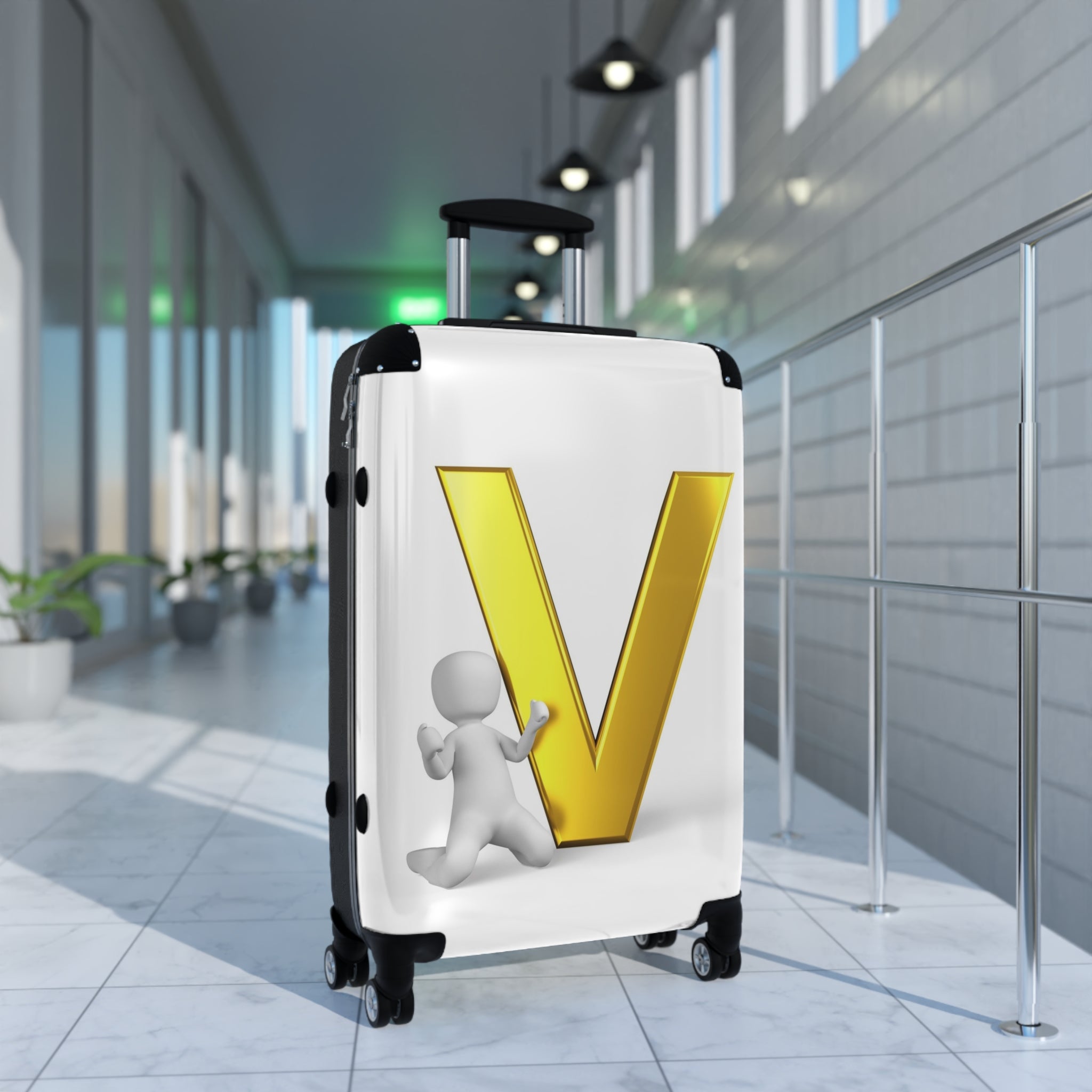 Gold Letter V Monogram Suitcase | Initial Luggage Cover