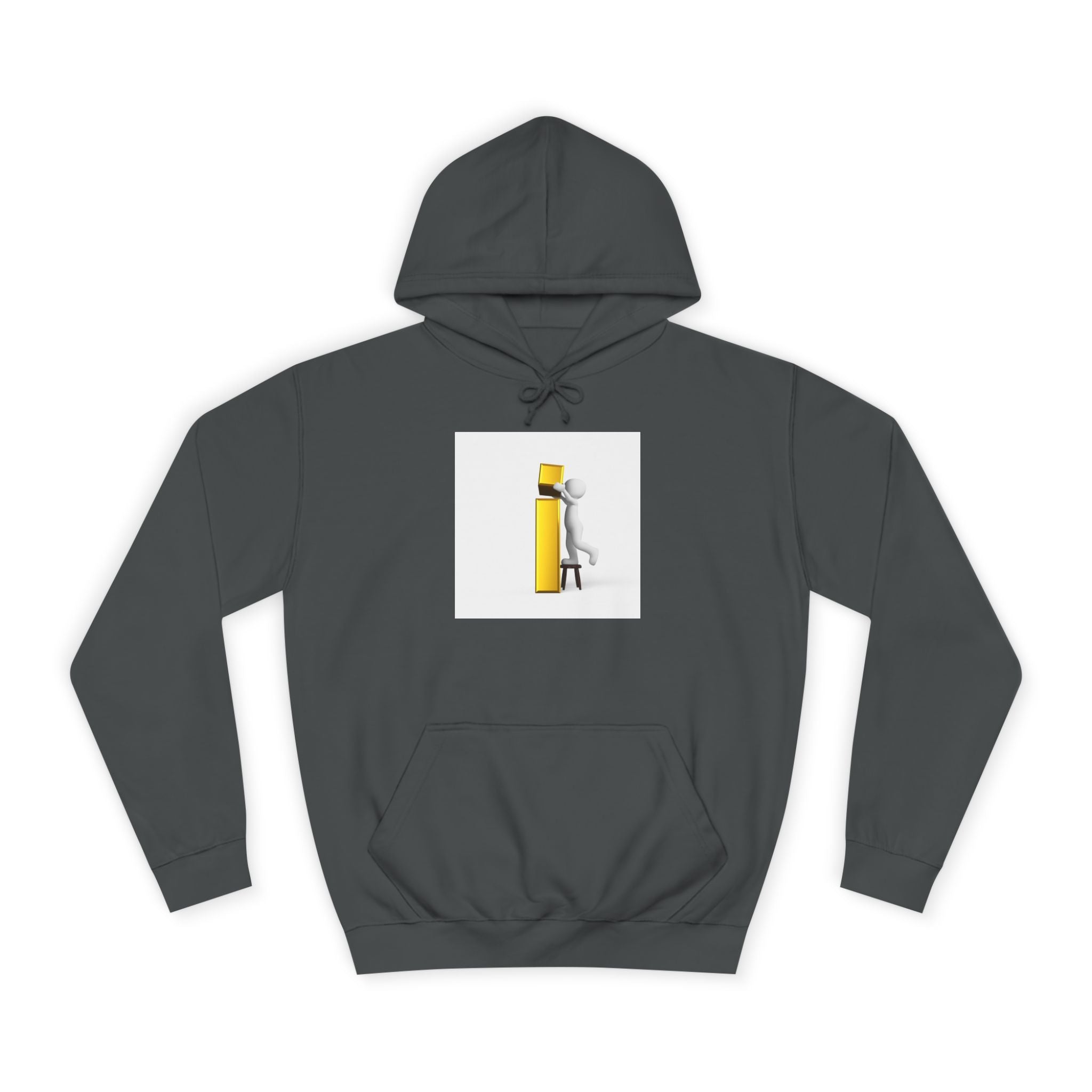 Stick Figure Building Letter i Hoodie | Minimal Illustration