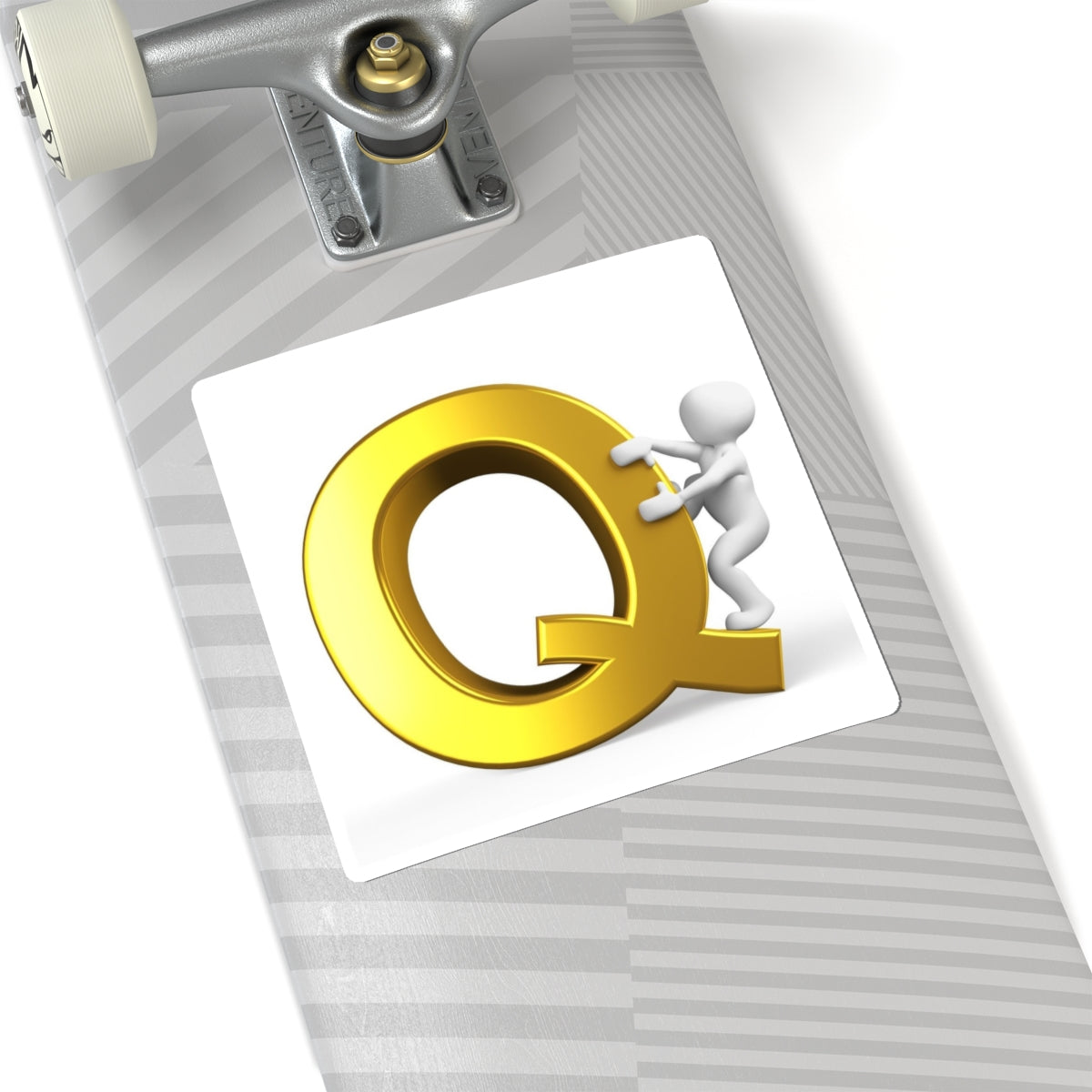 Gold Letter Q with Climber Sticker