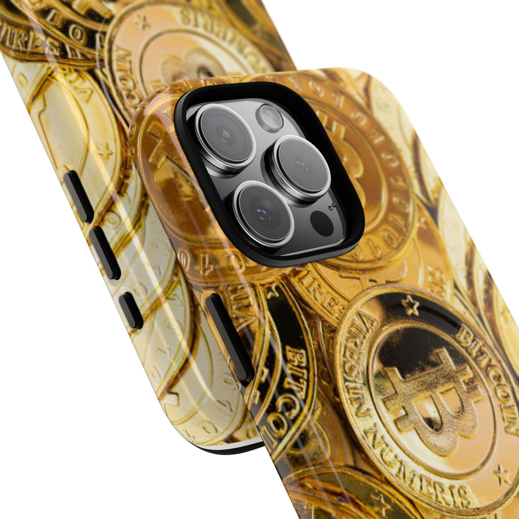 Gold Bitcoin Coins Phone Case | Tough Magnetic Case