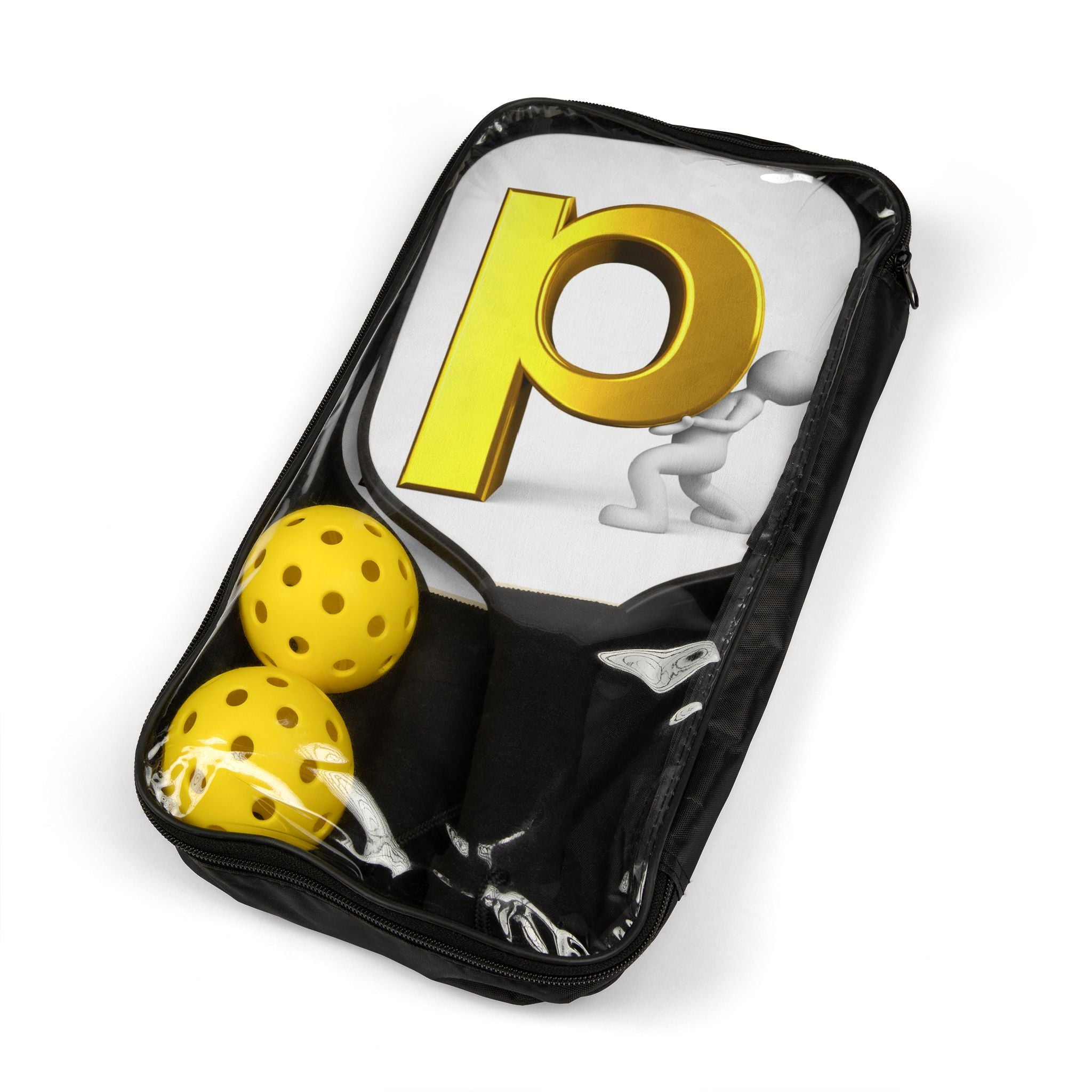 Golden P Letter Design Pickleball Paddle