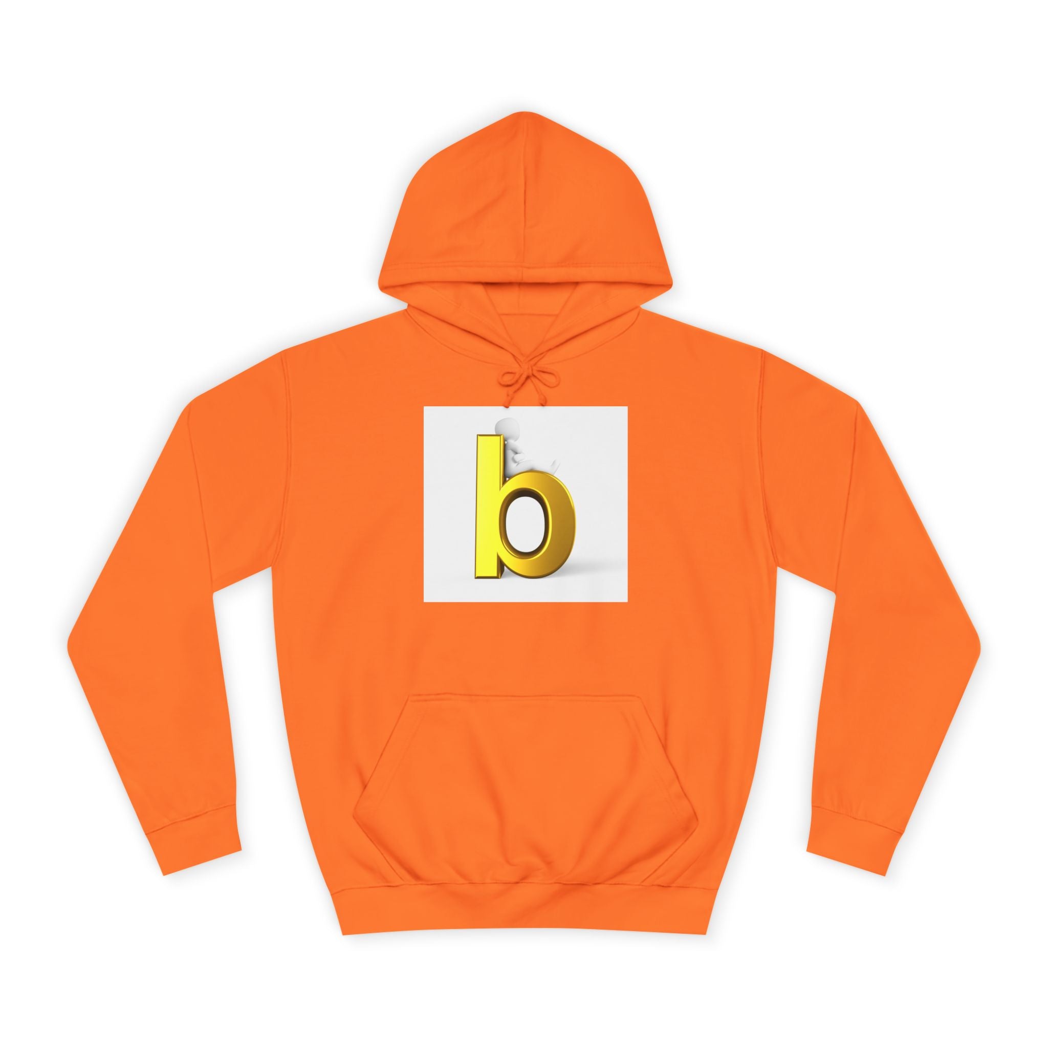 Yellow 3D Letter b Hoodie | Minimal Monogram Initial Sweatshirt