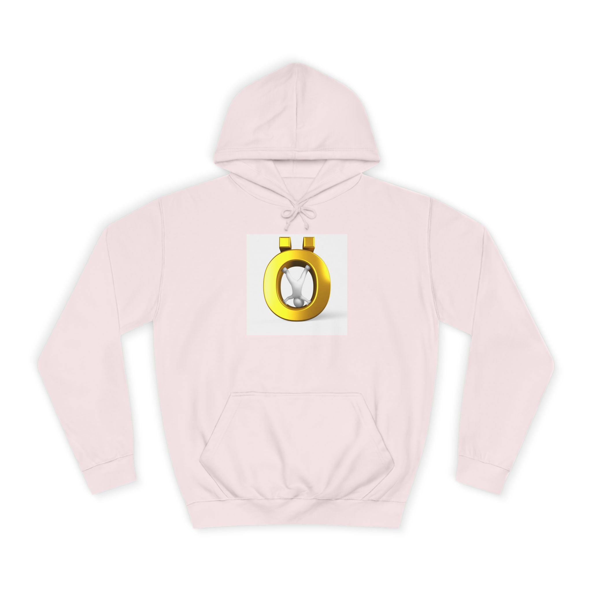 Gold Letter Ö Hoodie | Minimal Jewelry Logo, White Pullover