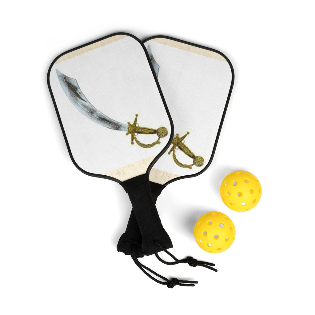 Pirate Cutlass Illustration Pickleball Paddle Set | Pickleball Kit