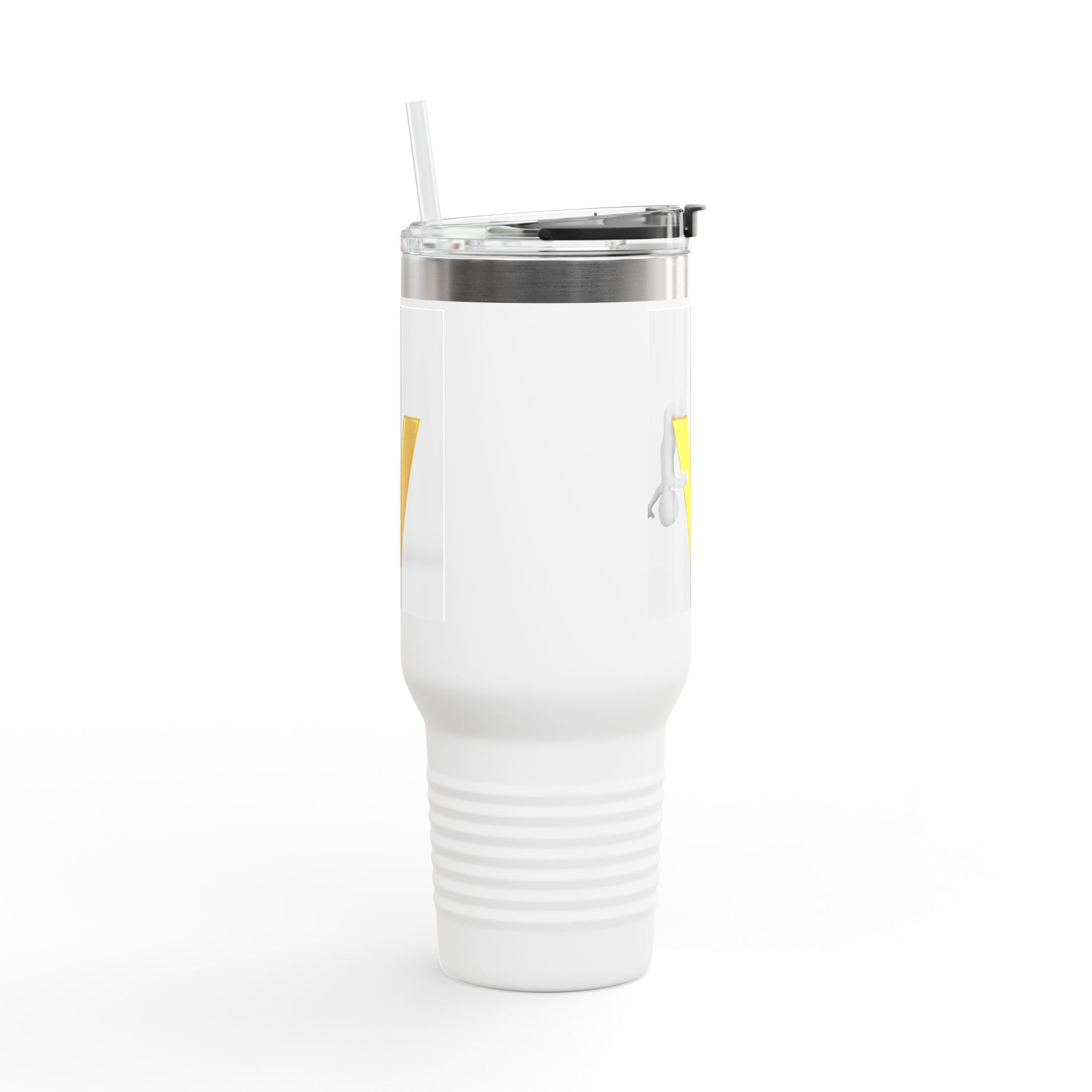 Mug de voyage monogramme lettre V dorée | Gobelet isotherme de 40 oz