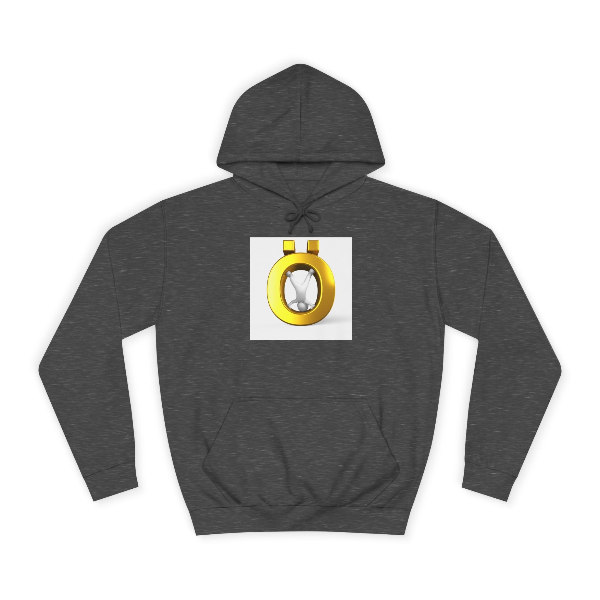 Gold Letter Ö Hoodie | Minimal Jewelry Logo, White Pullover
