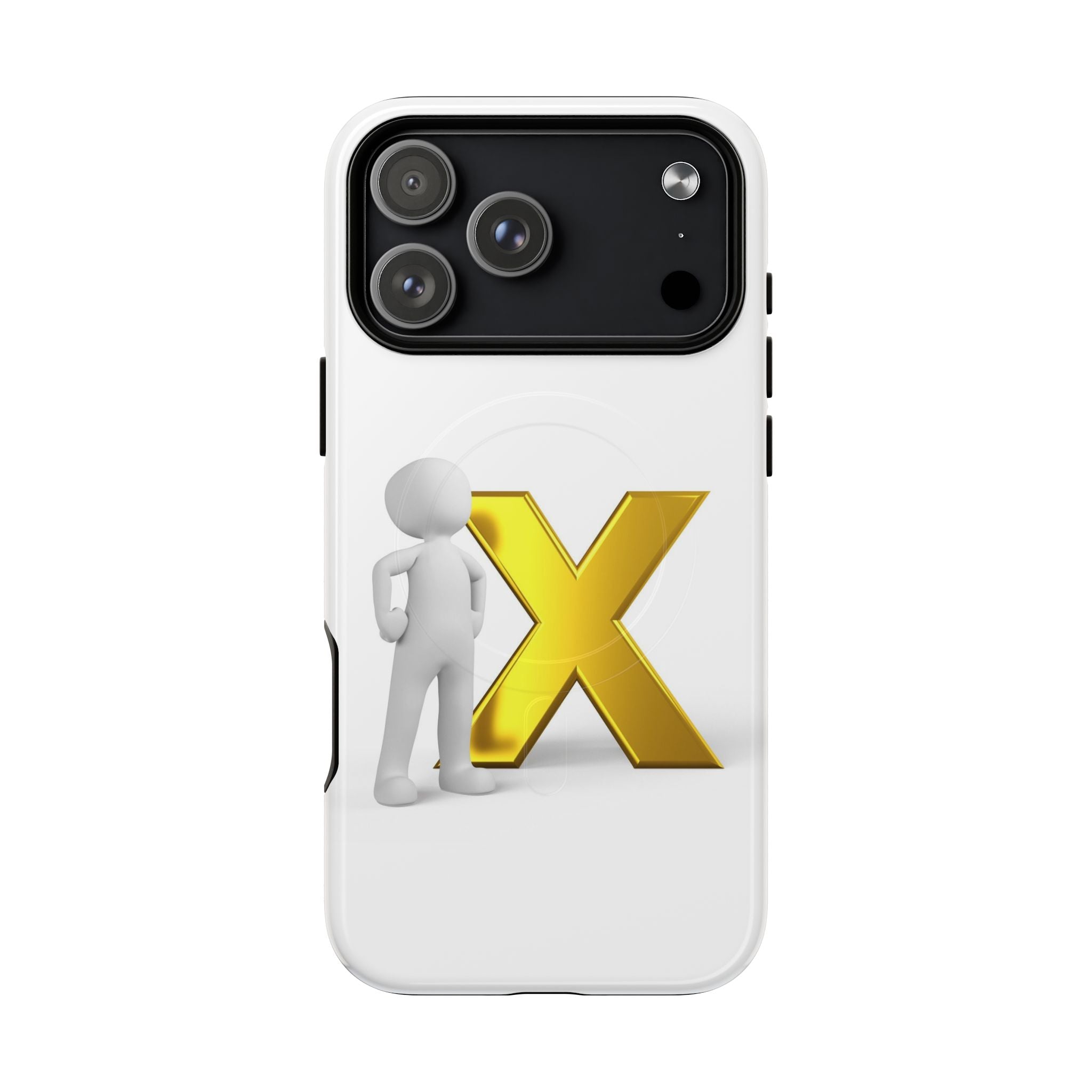 Coque iPhone Or X avec figurine 3D | Coque magnétique robuste