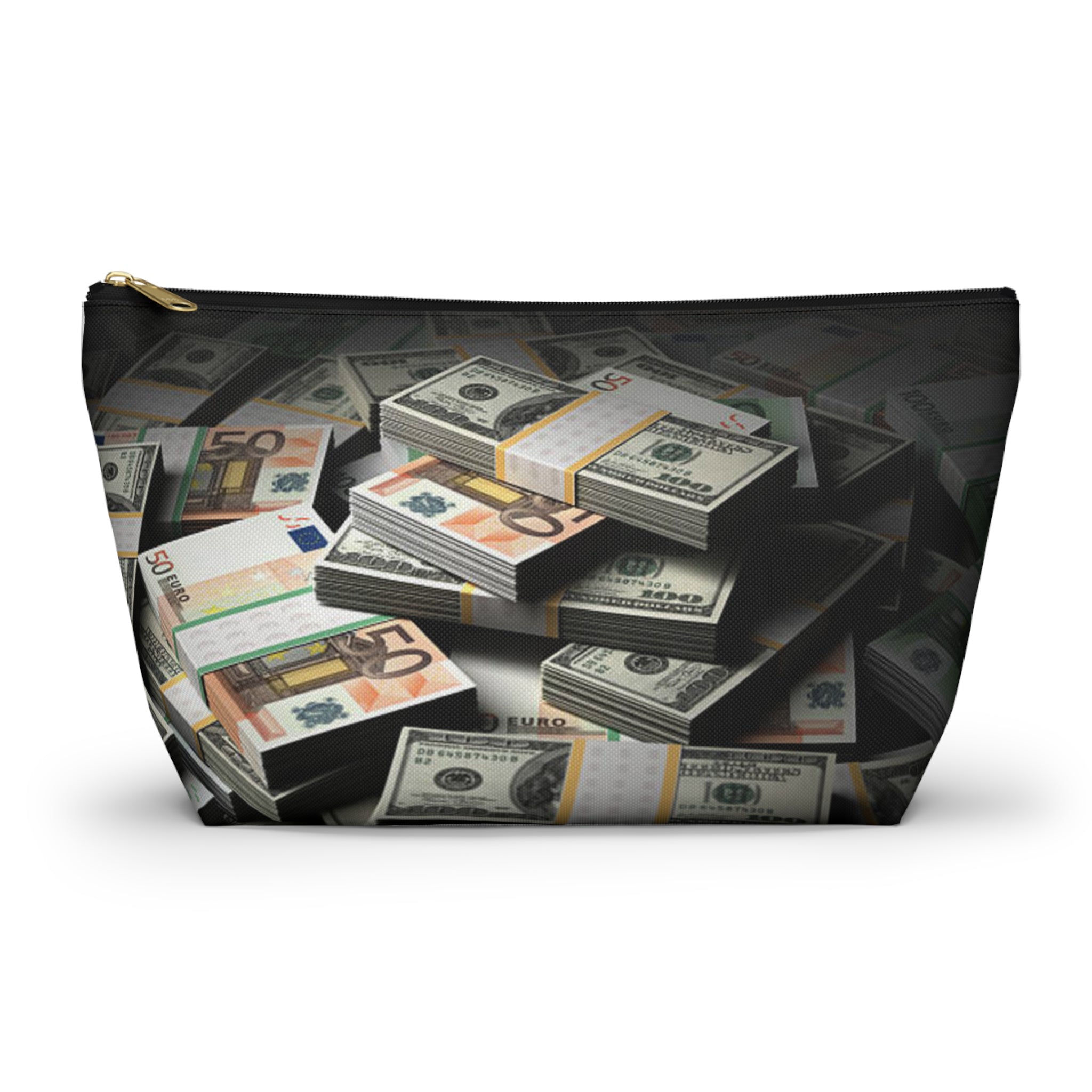Stacks of Money Accessory Pouch | Cash Print T-Bottom Pouch