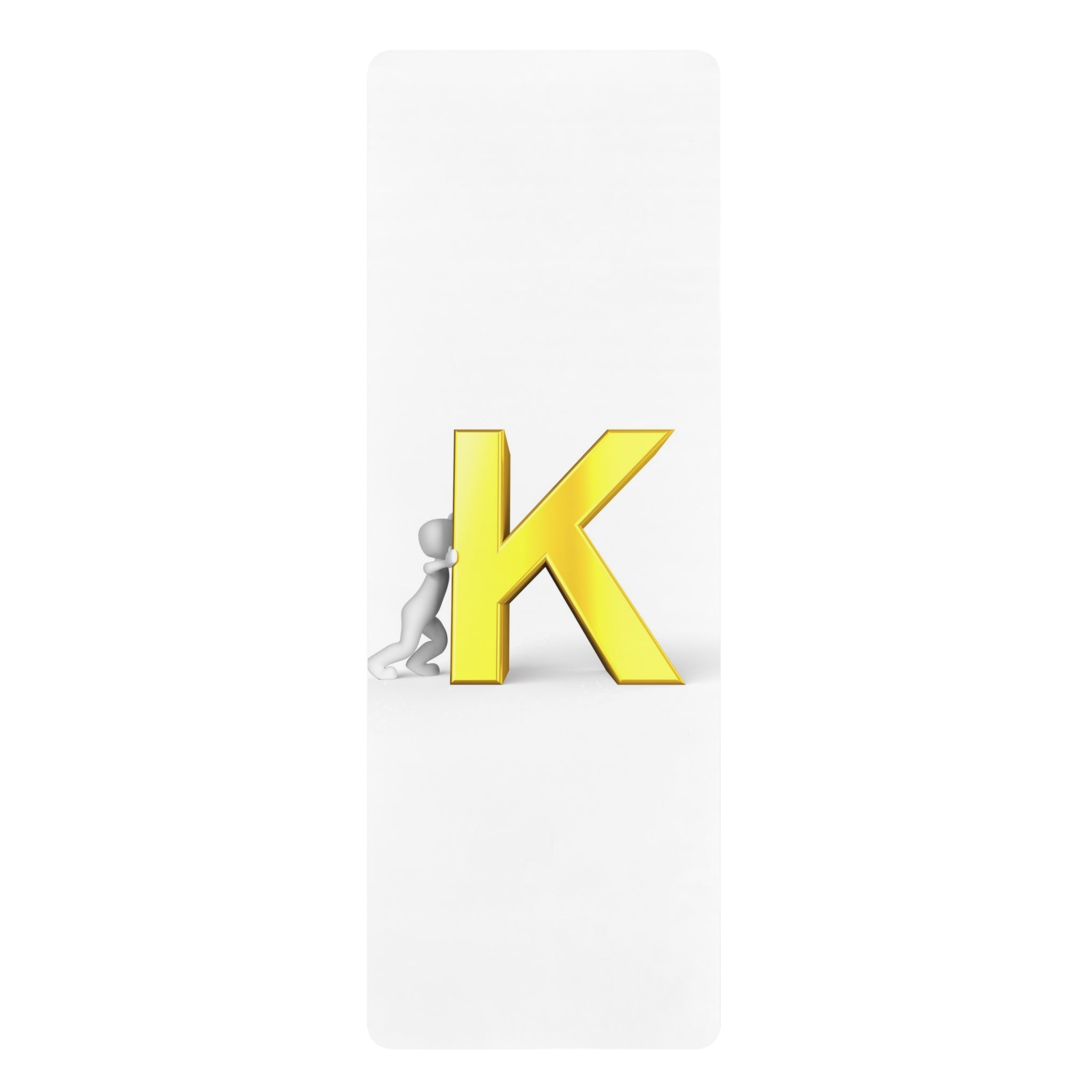 Gold Letter K Monogram Rubber Yoga Mat | Initial K Exercise Mat