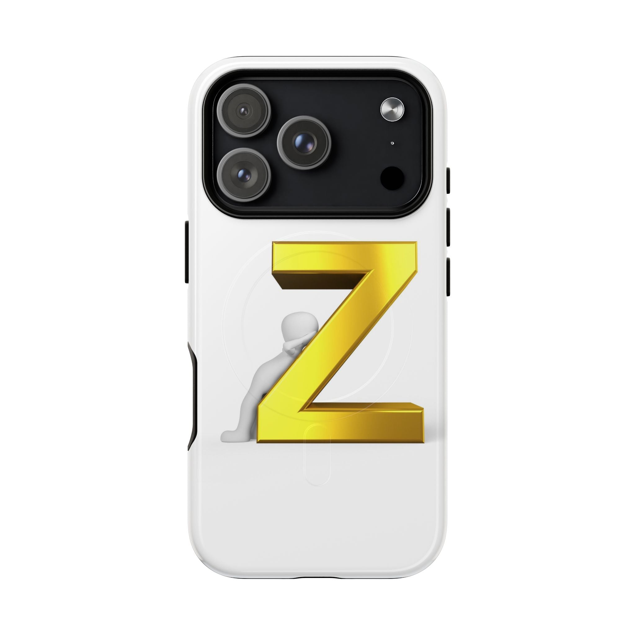 Coque de téléphone 3D Lettre Z Dorée | Coque magnétique robuste