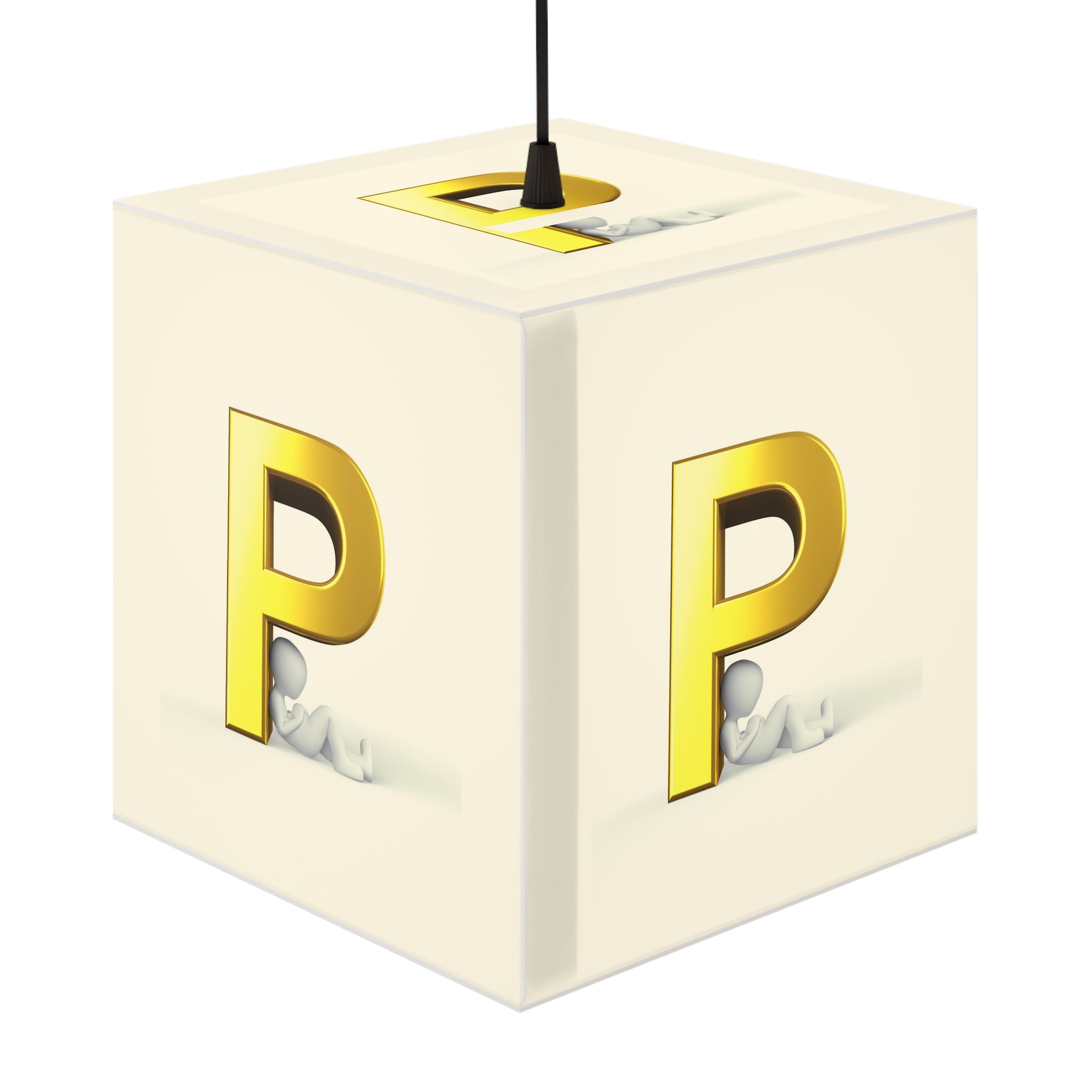 Gold Letter P Cube Lamp | Light Cube Lamp, Nursery Accent Light