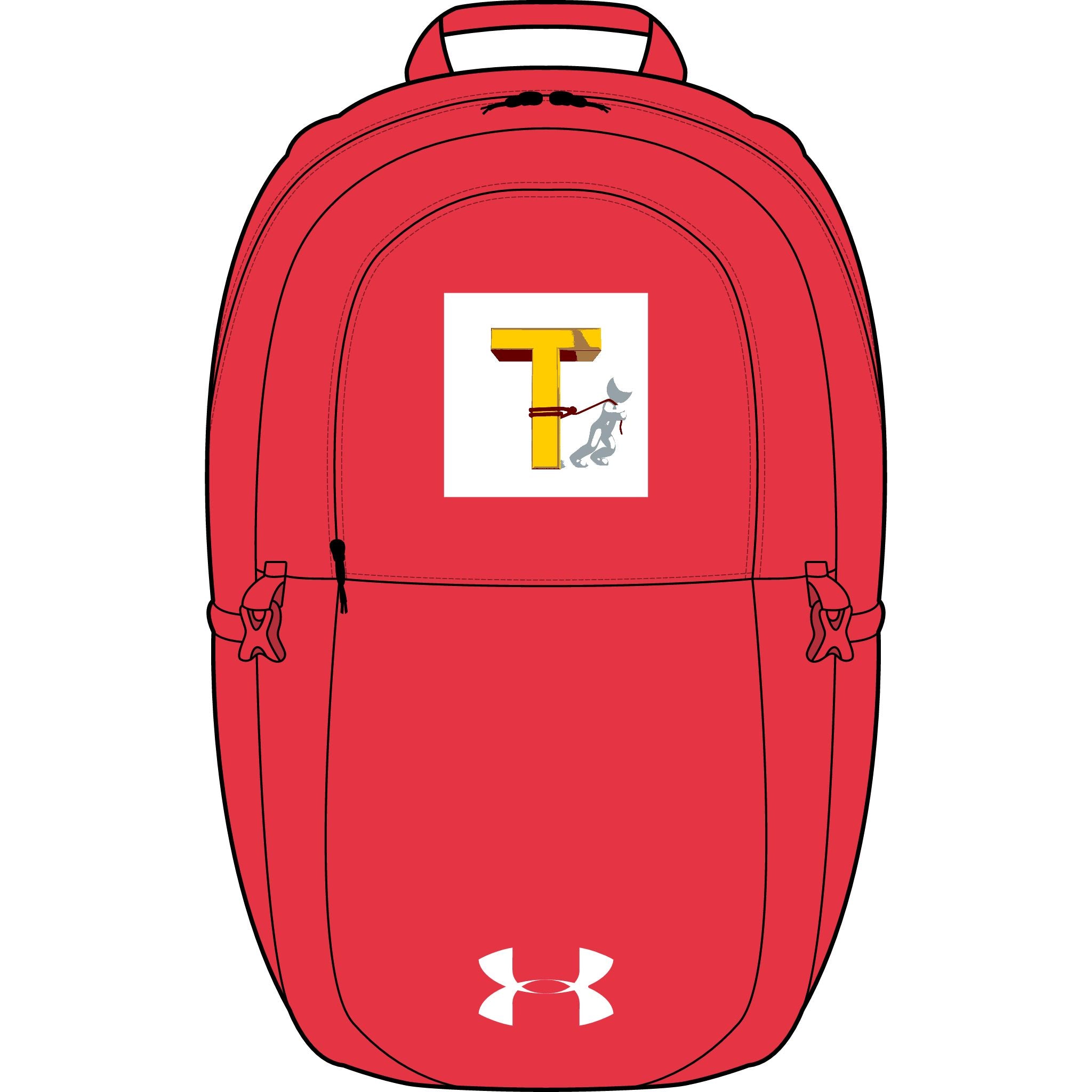 T-Monogramm mit Windhund-Stickerei auf Rucksack | Under Armour Stil