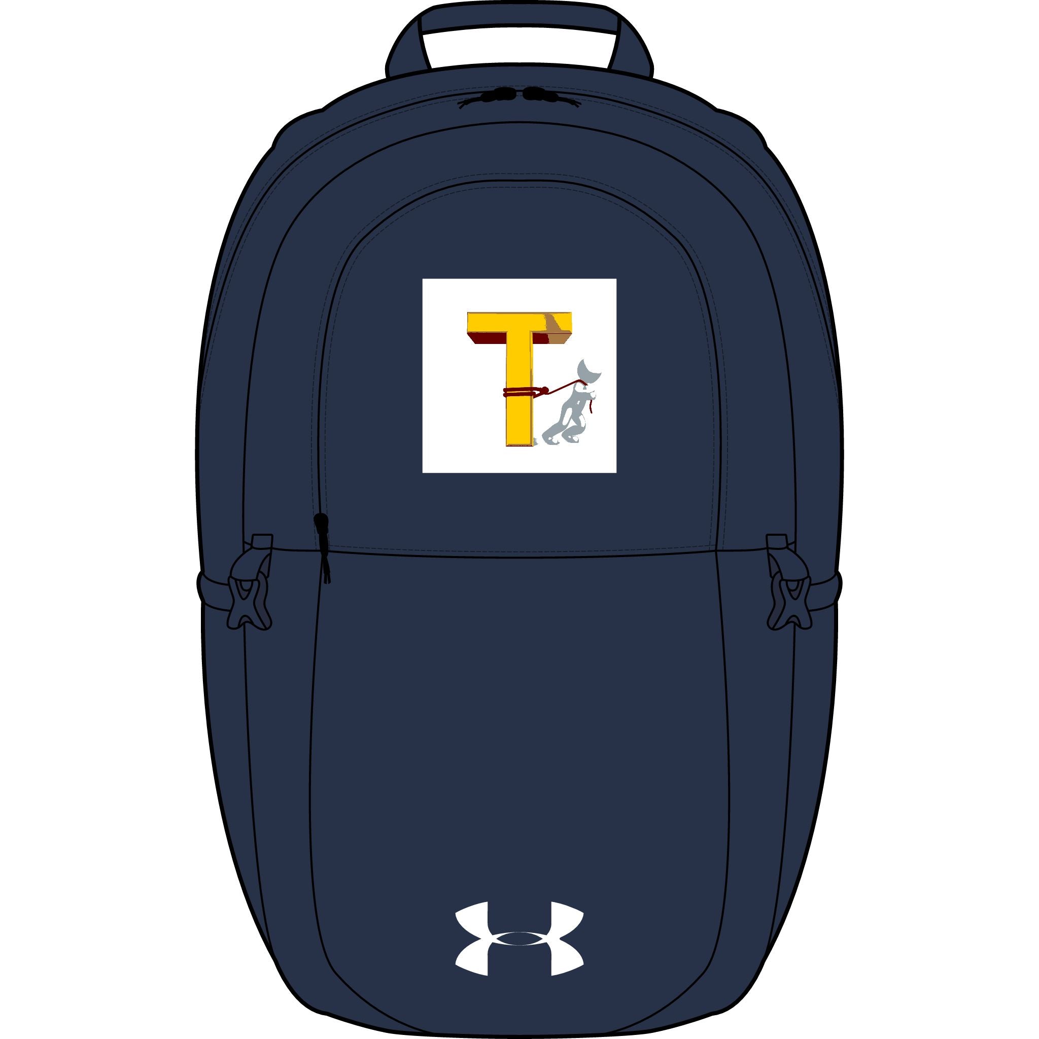 T Letter Monogram with Greyhound Embroidery Backpack | Under Armour style