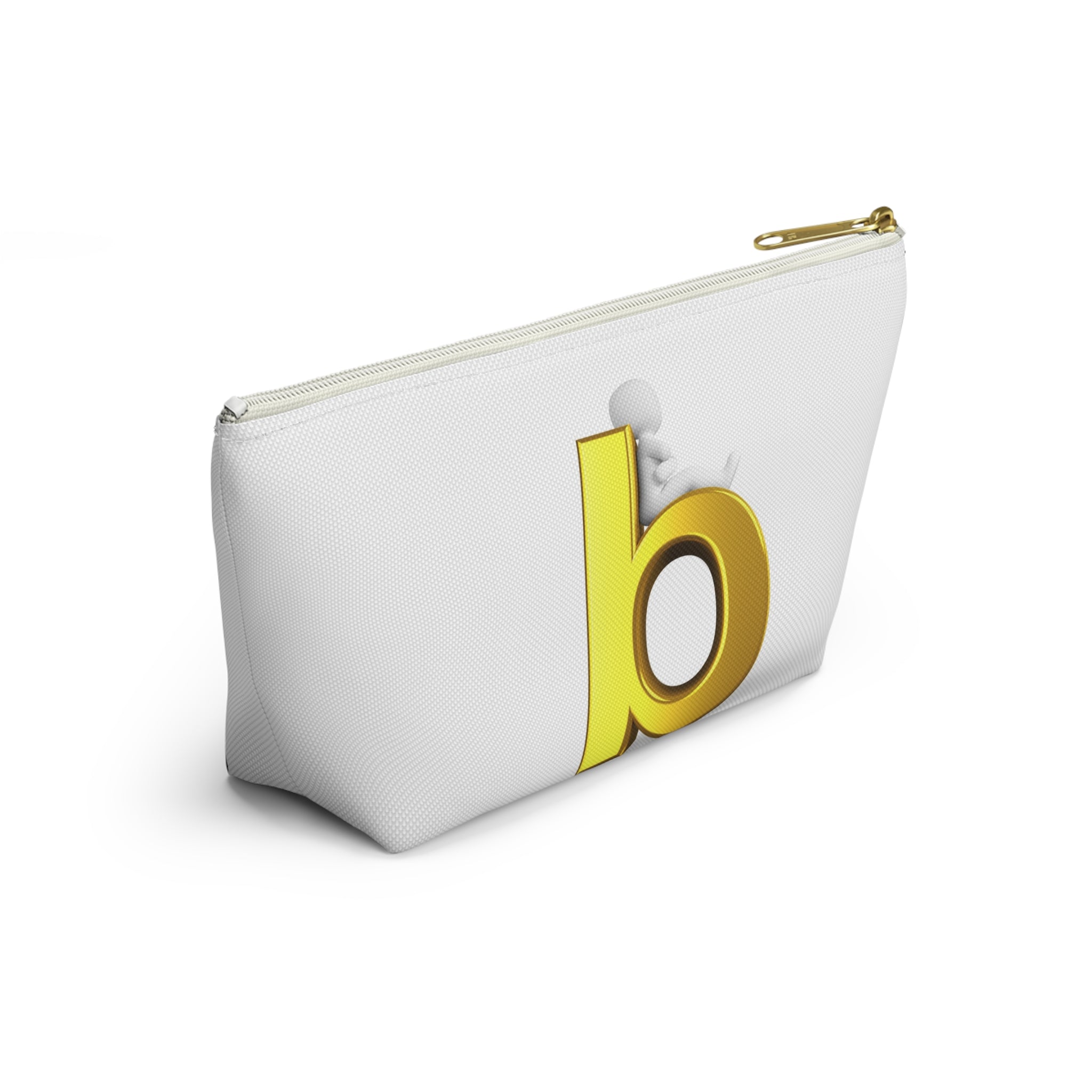 Gold Letter B Monogram Accessory Pouch | Initial Cosmetic Bag