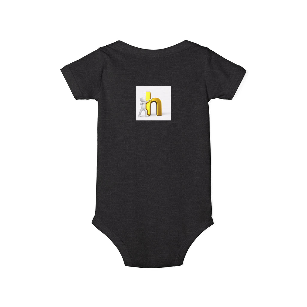 Yellow 3D Letter H Infant Jersey One Piece | Baby Bodysuit