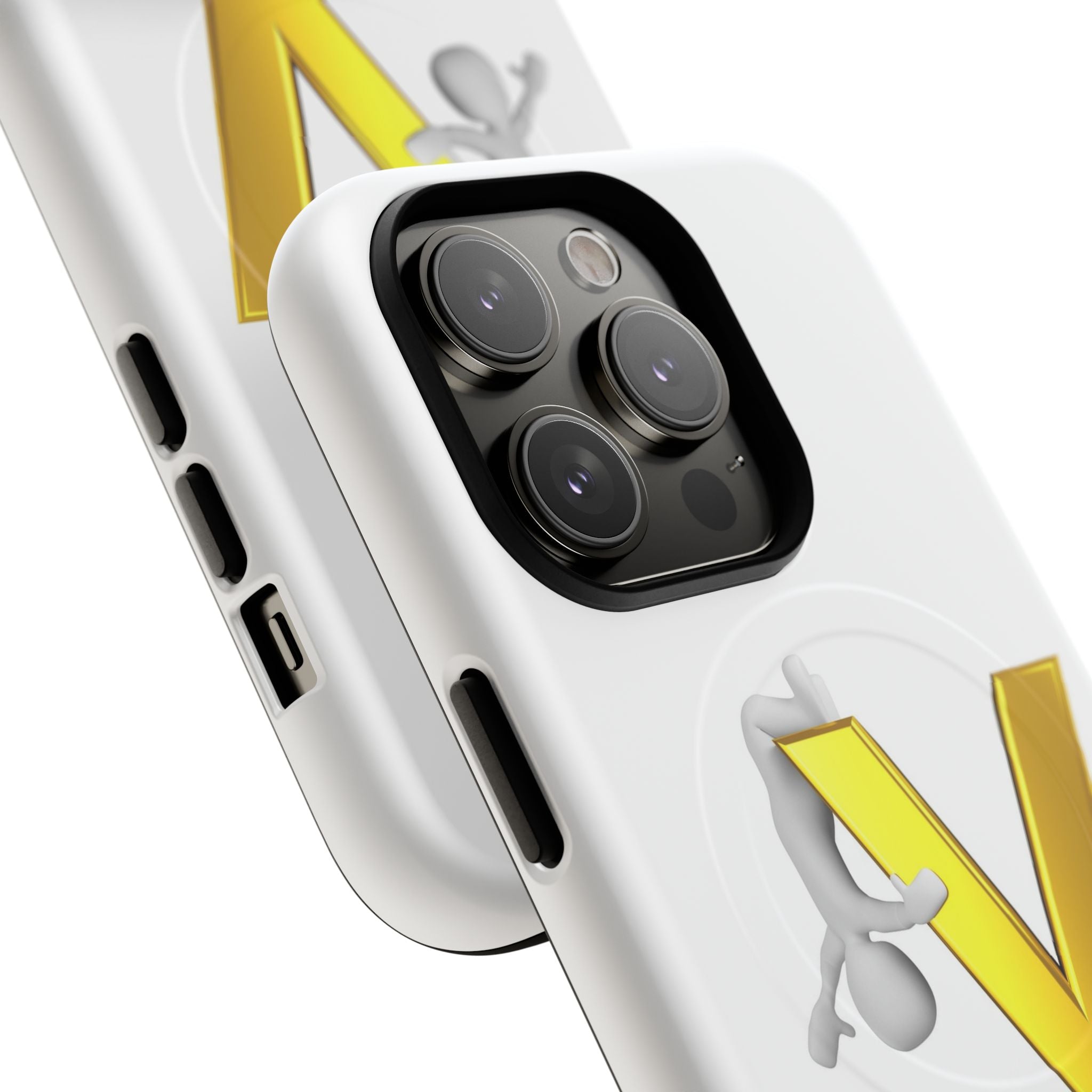3D Yellow V Letter Phone Case Tough Magnetic Case | Monogram V iPhone Cover