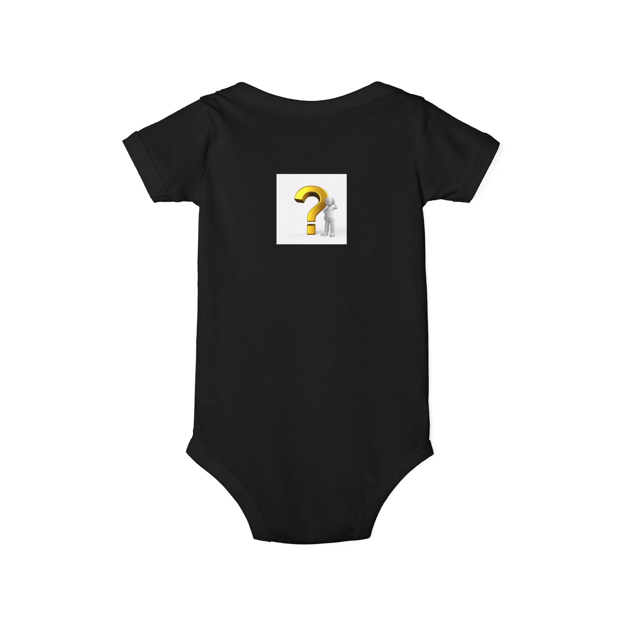 Gold Question Mark Design Infant Onesie | Curious Baby Bodysuit