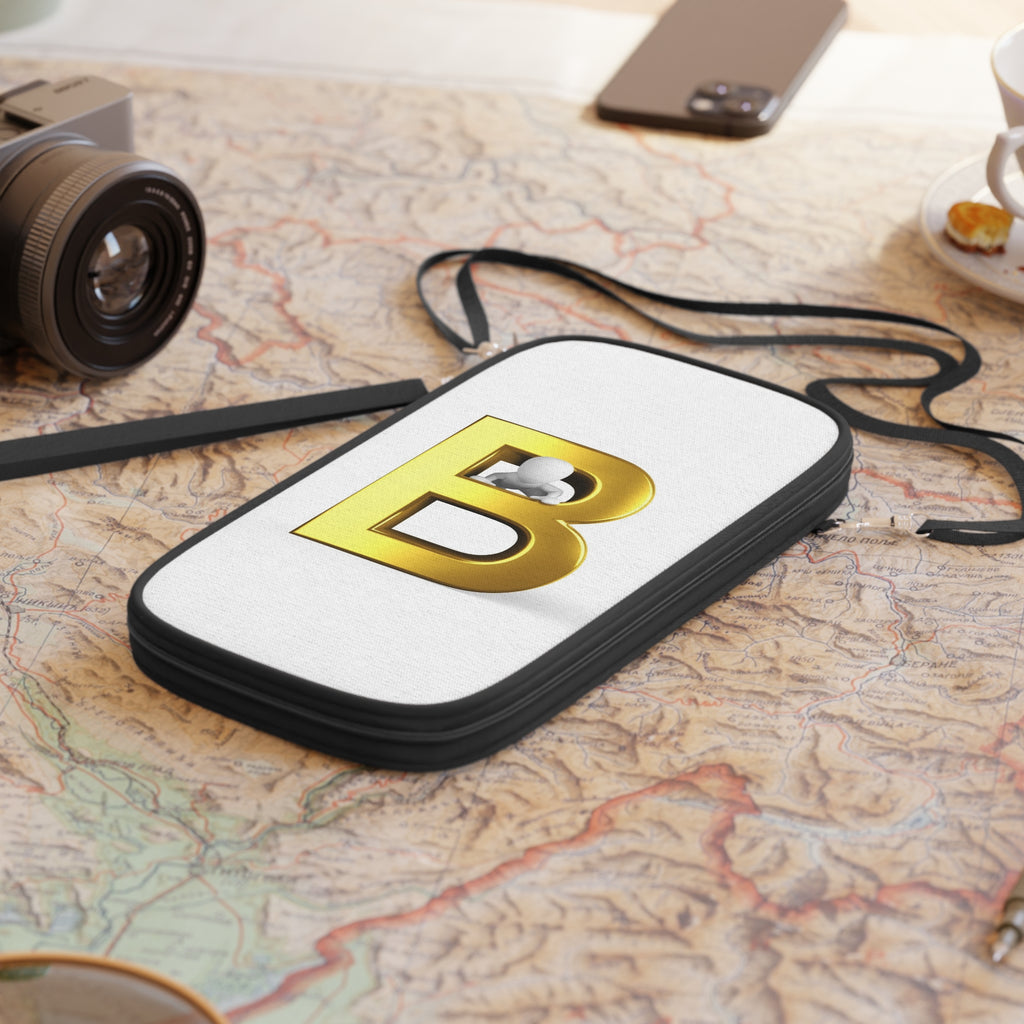 Gold Letter B Monogram Passport Wallet | Initial Travel Case