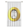 3D Figure Inside Gold Letter O Window Curtain | Modern Abstract Sheer Panel