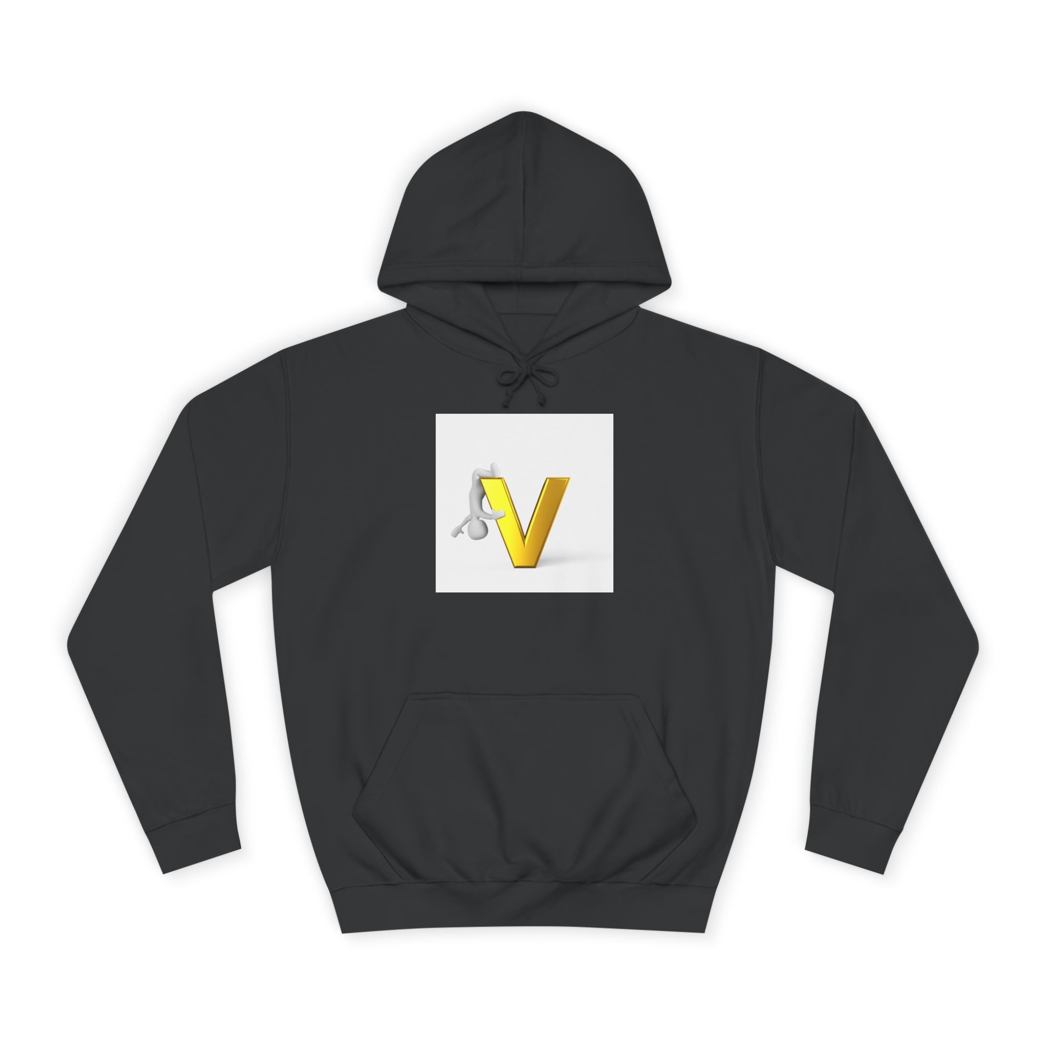 Sweat à capuche 3D lettre V dorée | Sweat initial lettre V