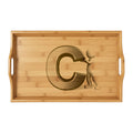 Monogram C with Figure Bamboo Serving Tray | Engraved Initial Tray