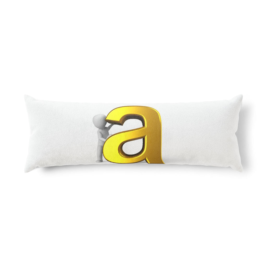 3D Gold Letter A with Hug Body Pillow | Alphabet Monogram Pillow