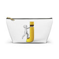 Stick Figure Pushing Gold Letter J Accessory Pouch