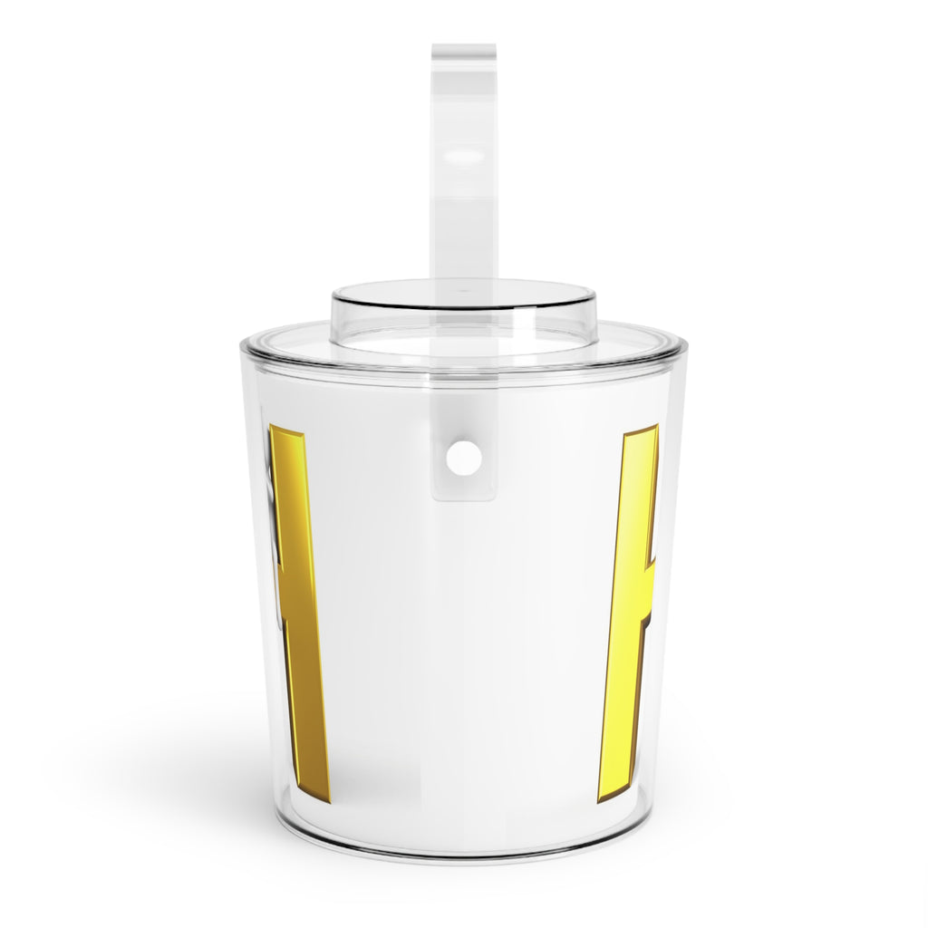 Gold Letter H monogram Ice Bucket with Tongs | Custom Initial Party Cooler