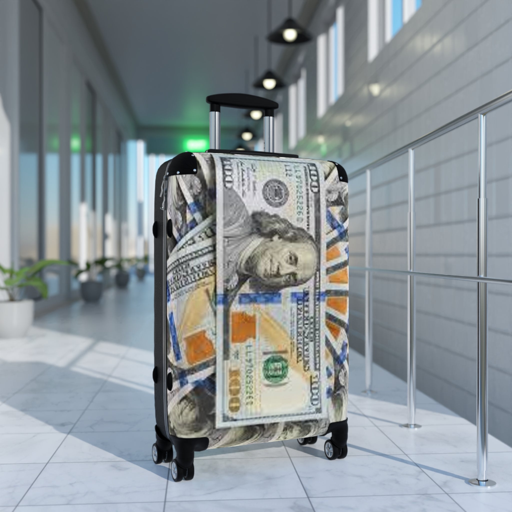 Dollar Bill Collage Suitcase | Travel Luggage, Money Print