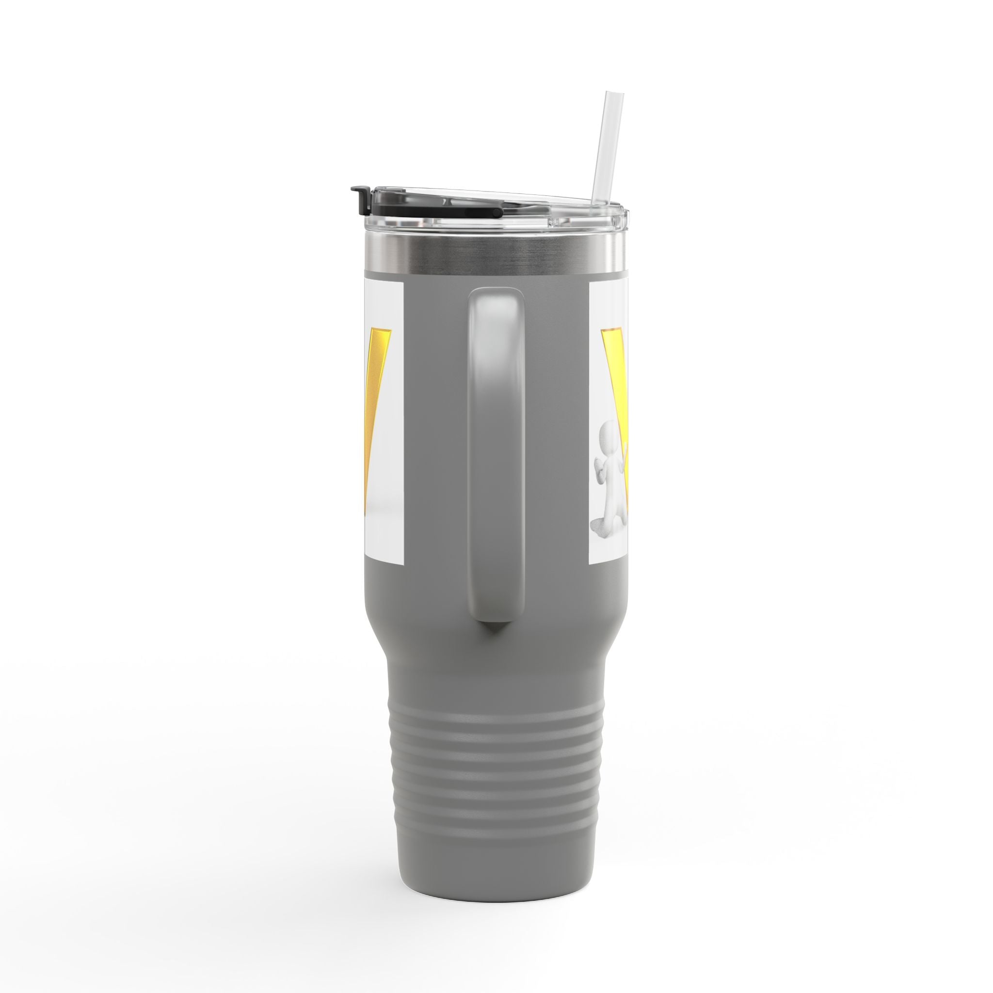 3D Letter V Design Travel Mug | 40oz Insulated Tumbler