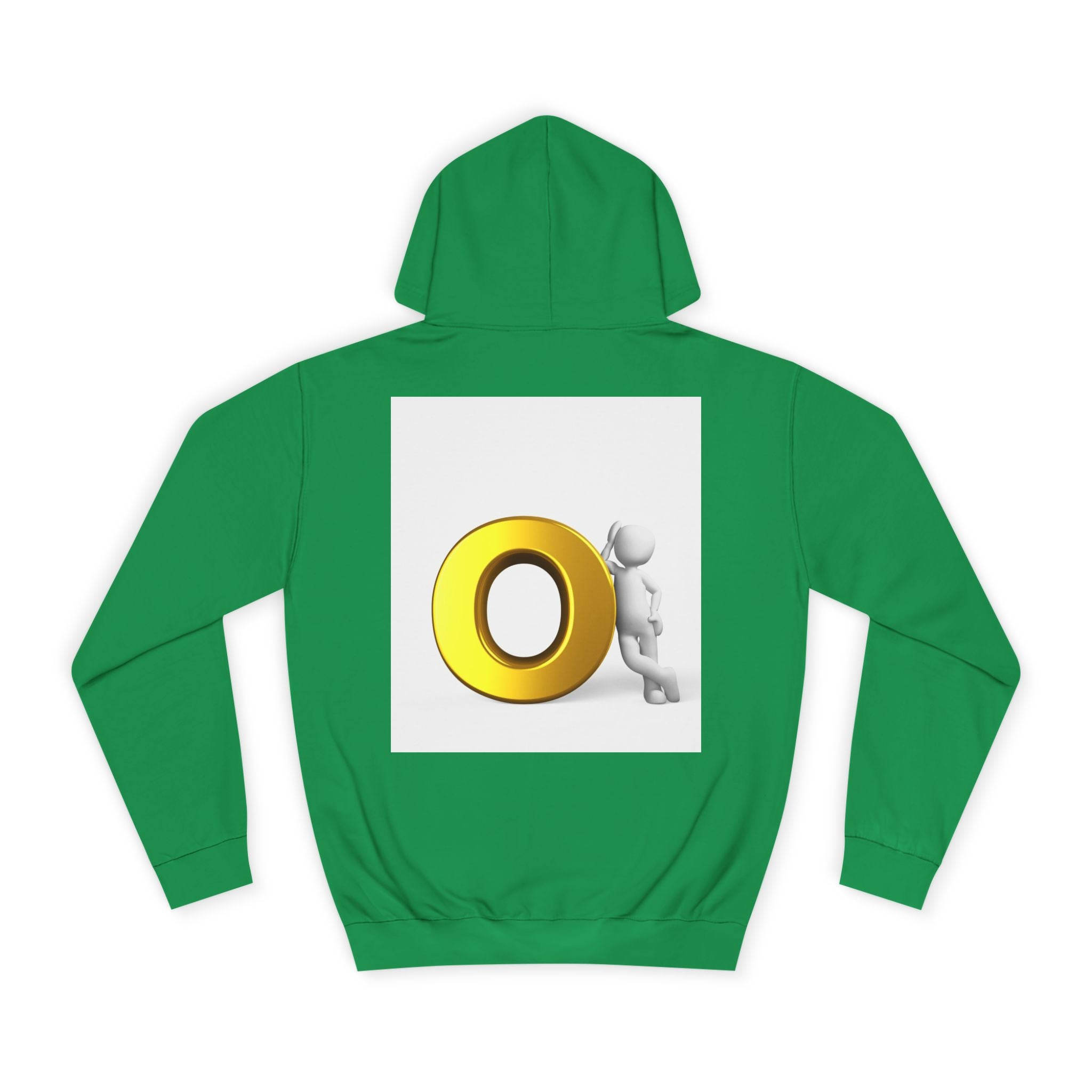 Gold O Letter with 3D Figure Hoodie | Monogram O Sweatshirt