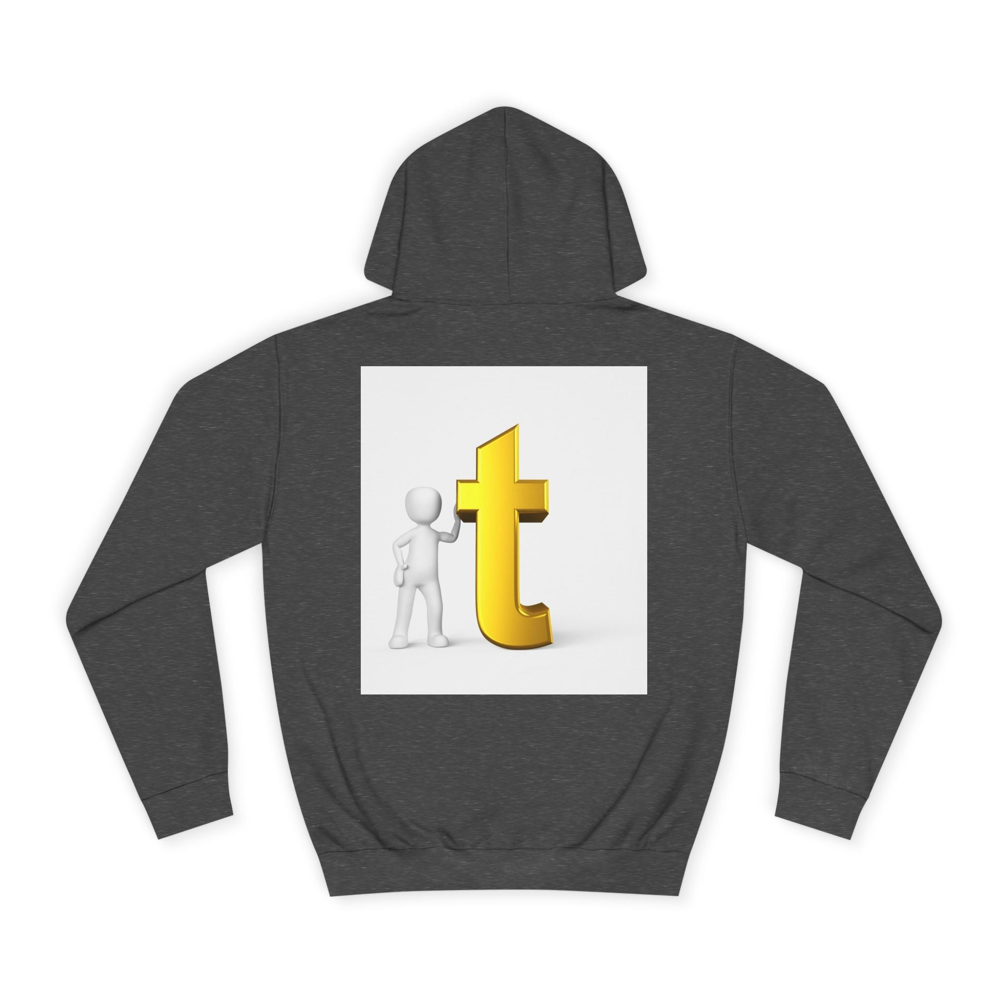 3D Gold Letter T Hoodie | Minimal Letterman Initial Sweatshirt