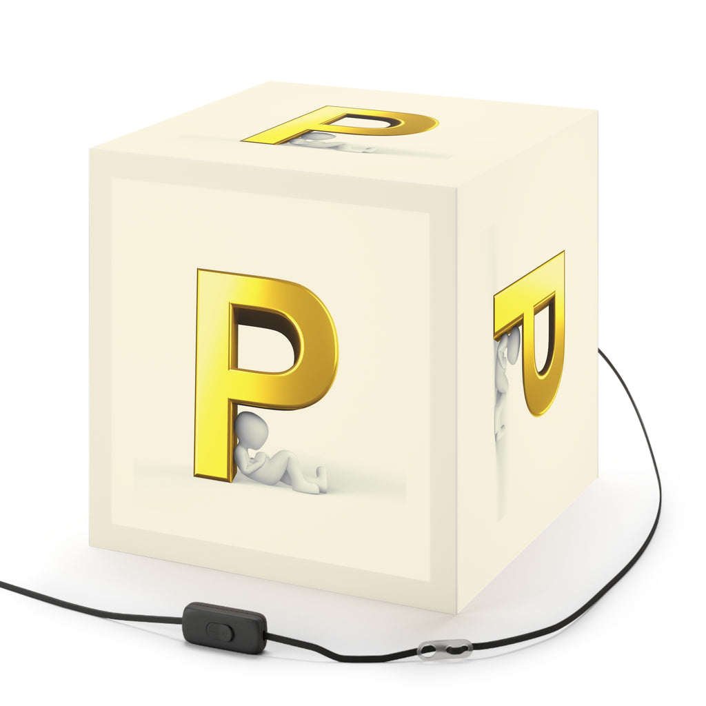 Gold Letter P Cube Lamp | Light Cube Lamp, Nursery Accent Light