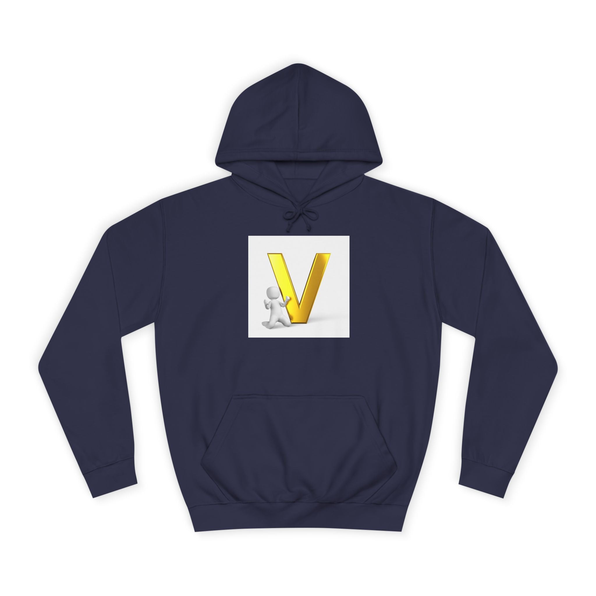 Sweat à capuche lettre V 3D dorée | Sweat-shirt initial V, monogramme lettre