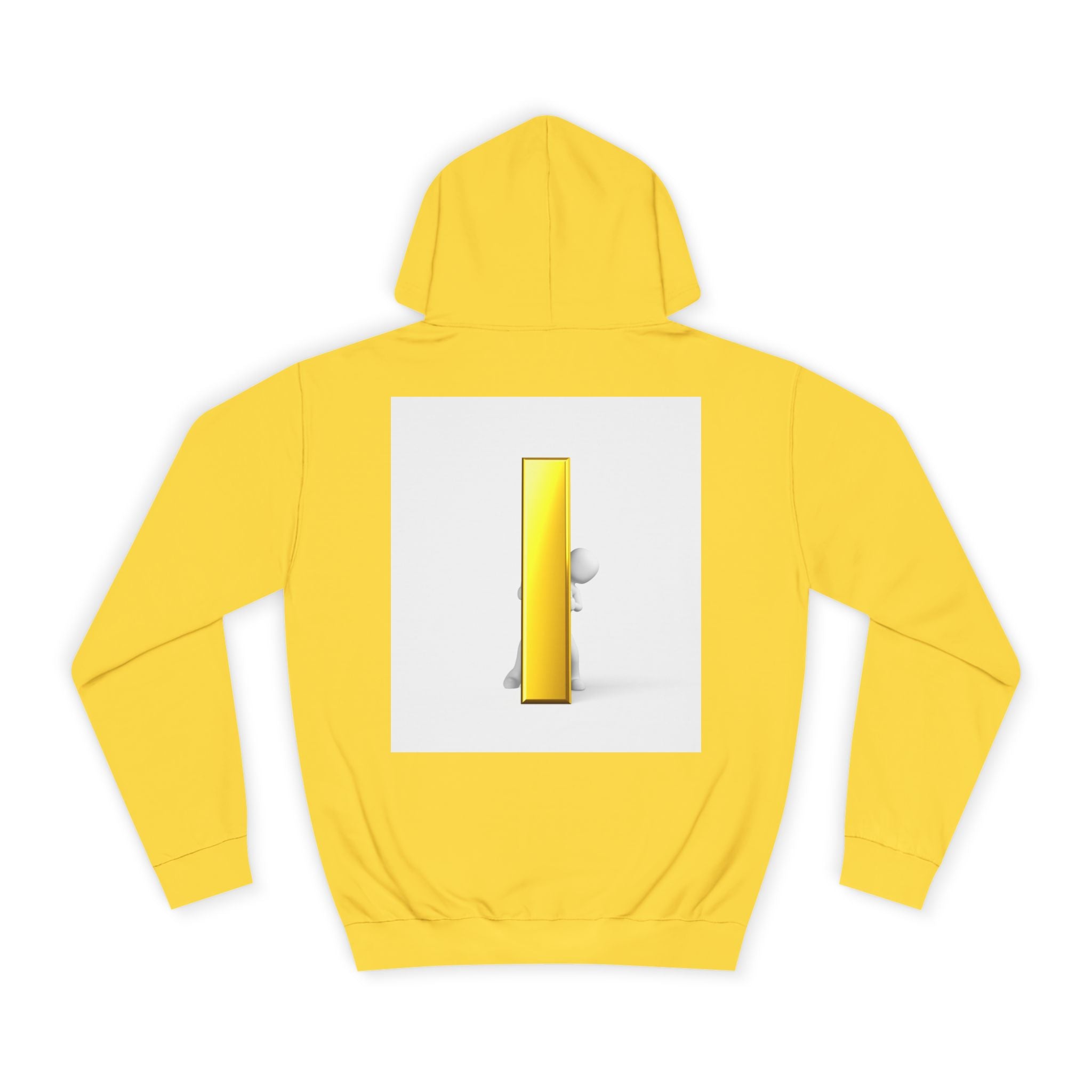 Gold Letter i Character Hoodie | Minimalist 3D Column Illustration