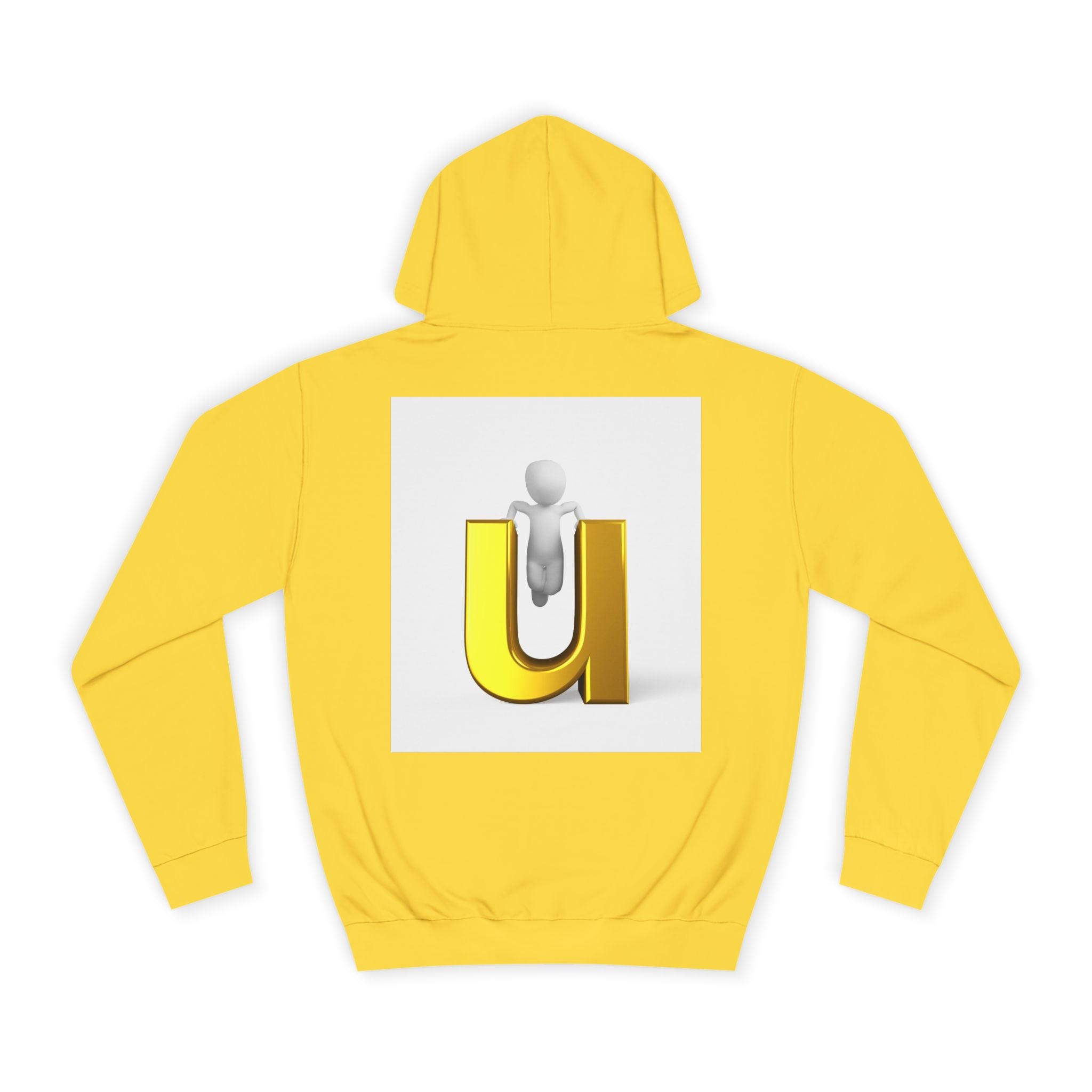 3D Gold Letter U Hoodie | Minimal Initial Sweatshirt