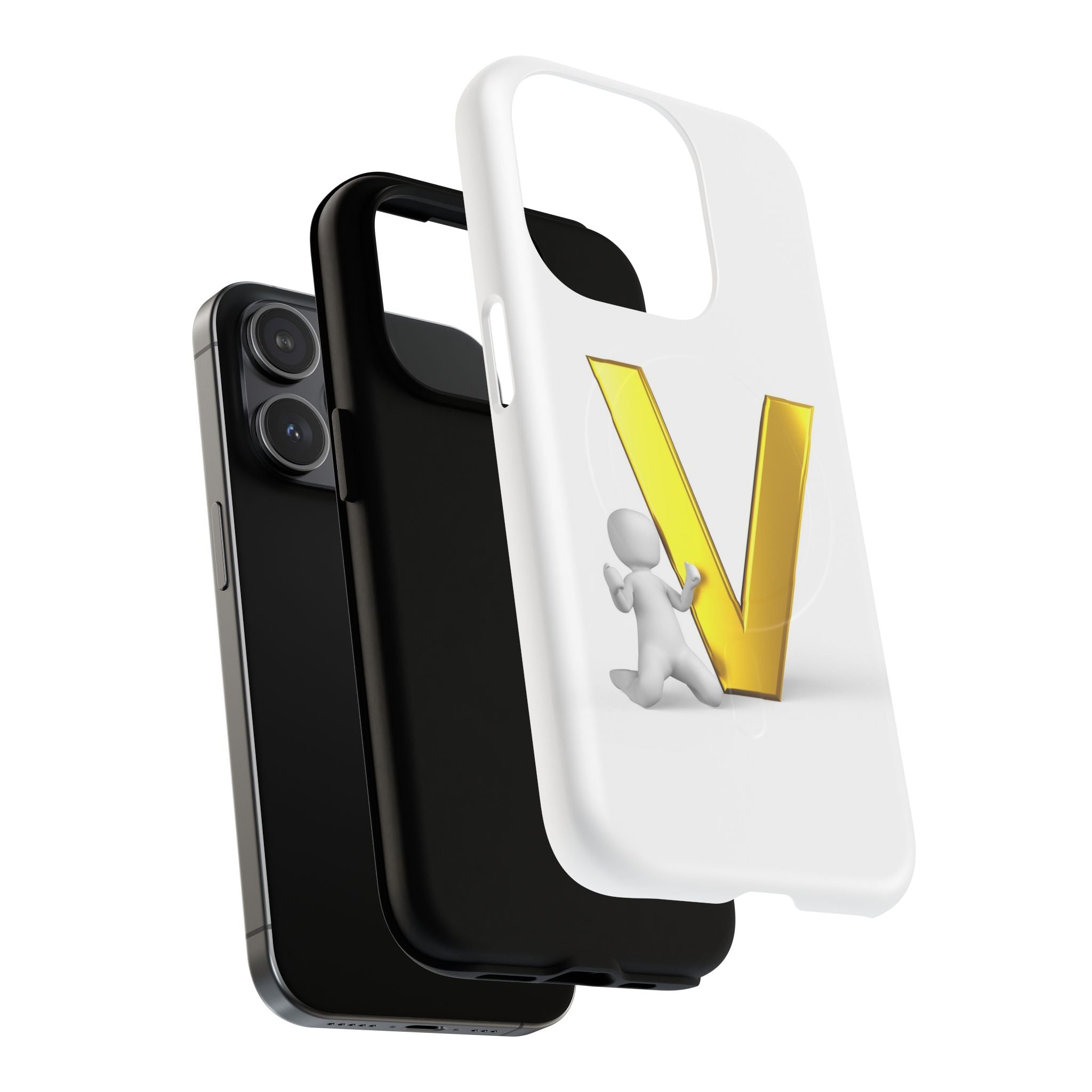 Gold Letter V Monogram Phone Case | Tough Magnetic Case