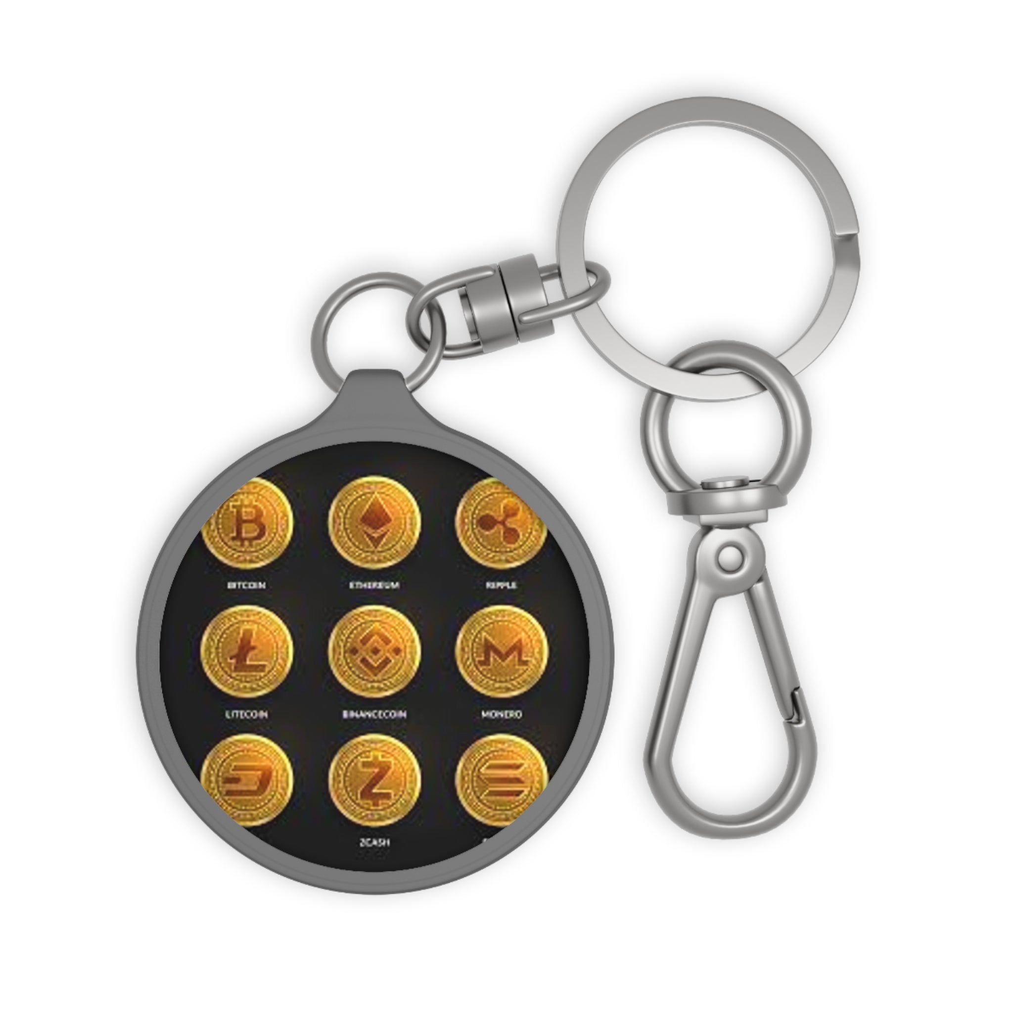 Cryptocurrency Coin Icons Keyring | Bitcoin Ethereum Litecoin Ripple Doge Monero